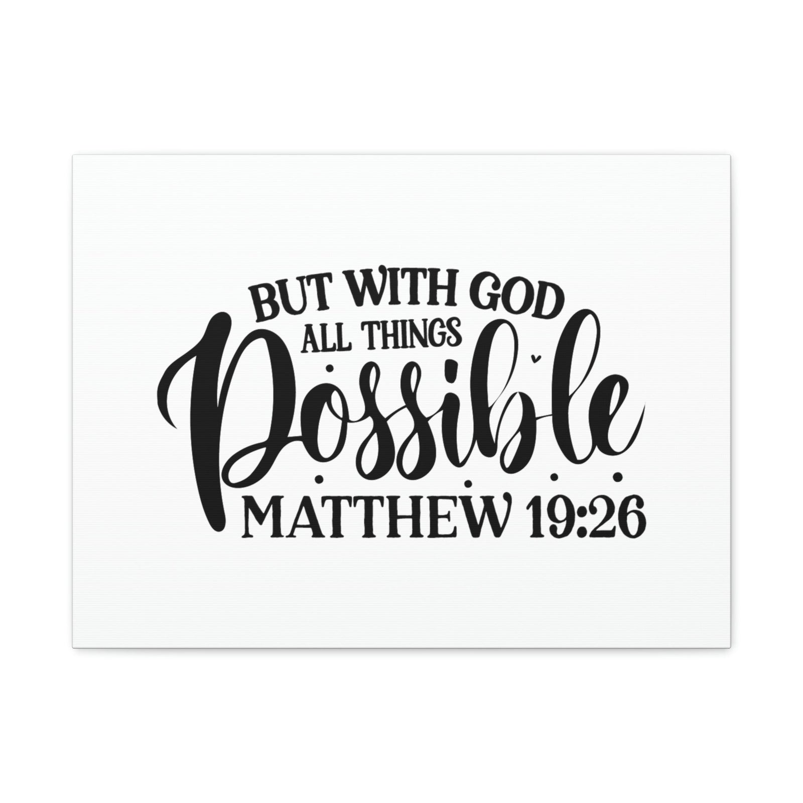 Scripture Walls God All Things Possible Matthew 19:26 Dots Christian Wall Art Bible Verse Print Ready to Hang Unframed-Express Your Love Gifts