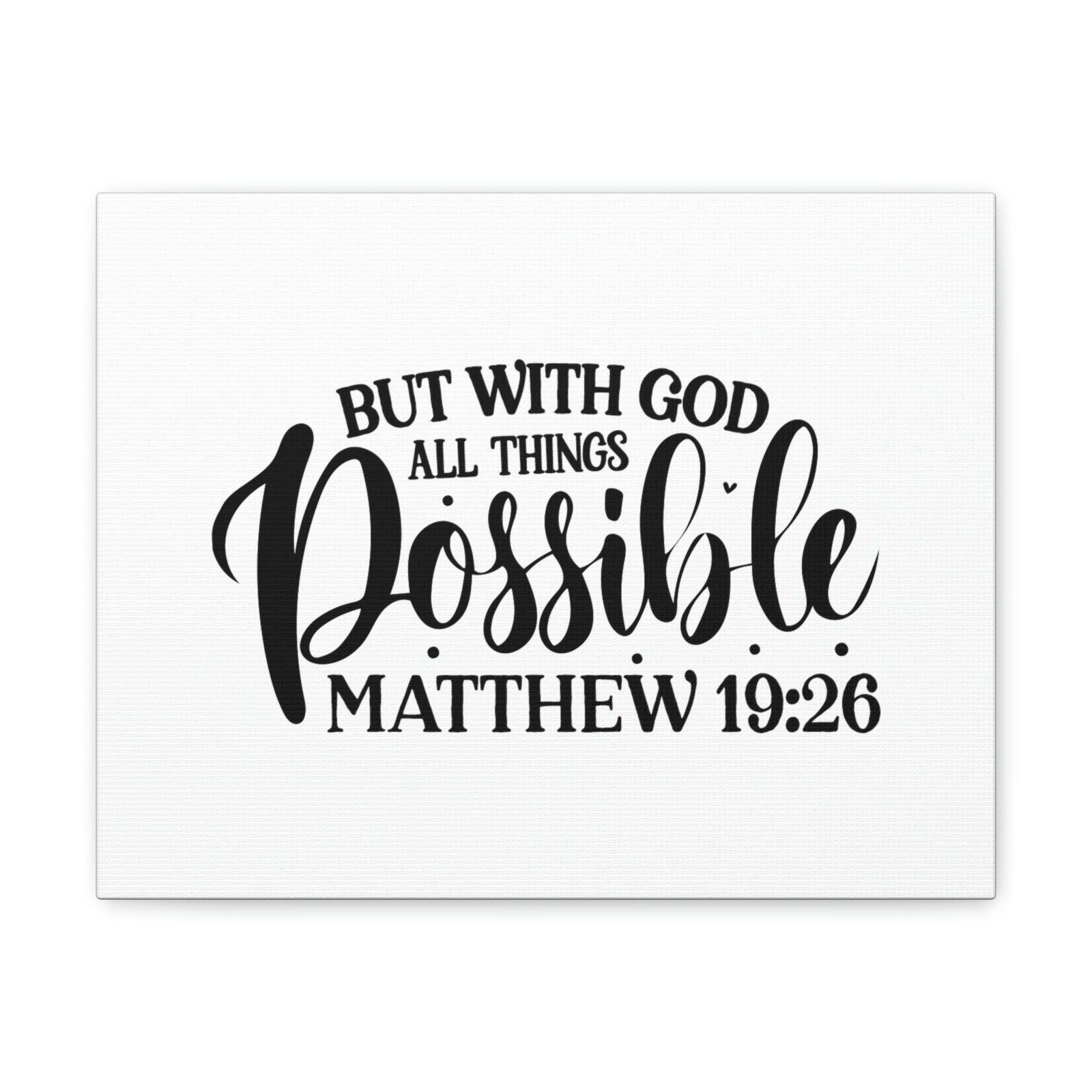 Scripture Walls God All Things Possible Matthew 19:26 Dots Christian Wall Art Bible Verse Print Ready to Hang Unframed-Express Your Love Gifts