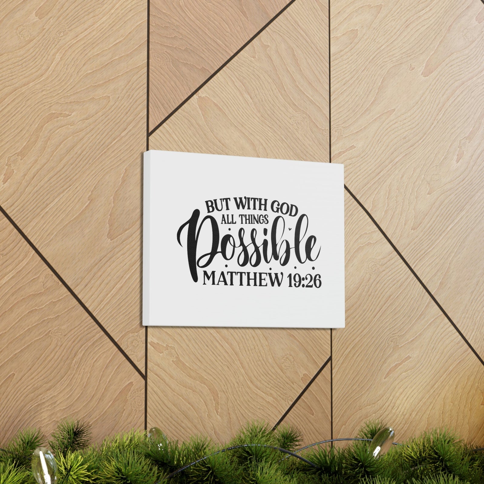Scripture Walls God All Things Possible Matthew 19:26 Dots Christian Wall Art Bible Verse Print Ready to Hang Unframed-Express Your Love Gifts