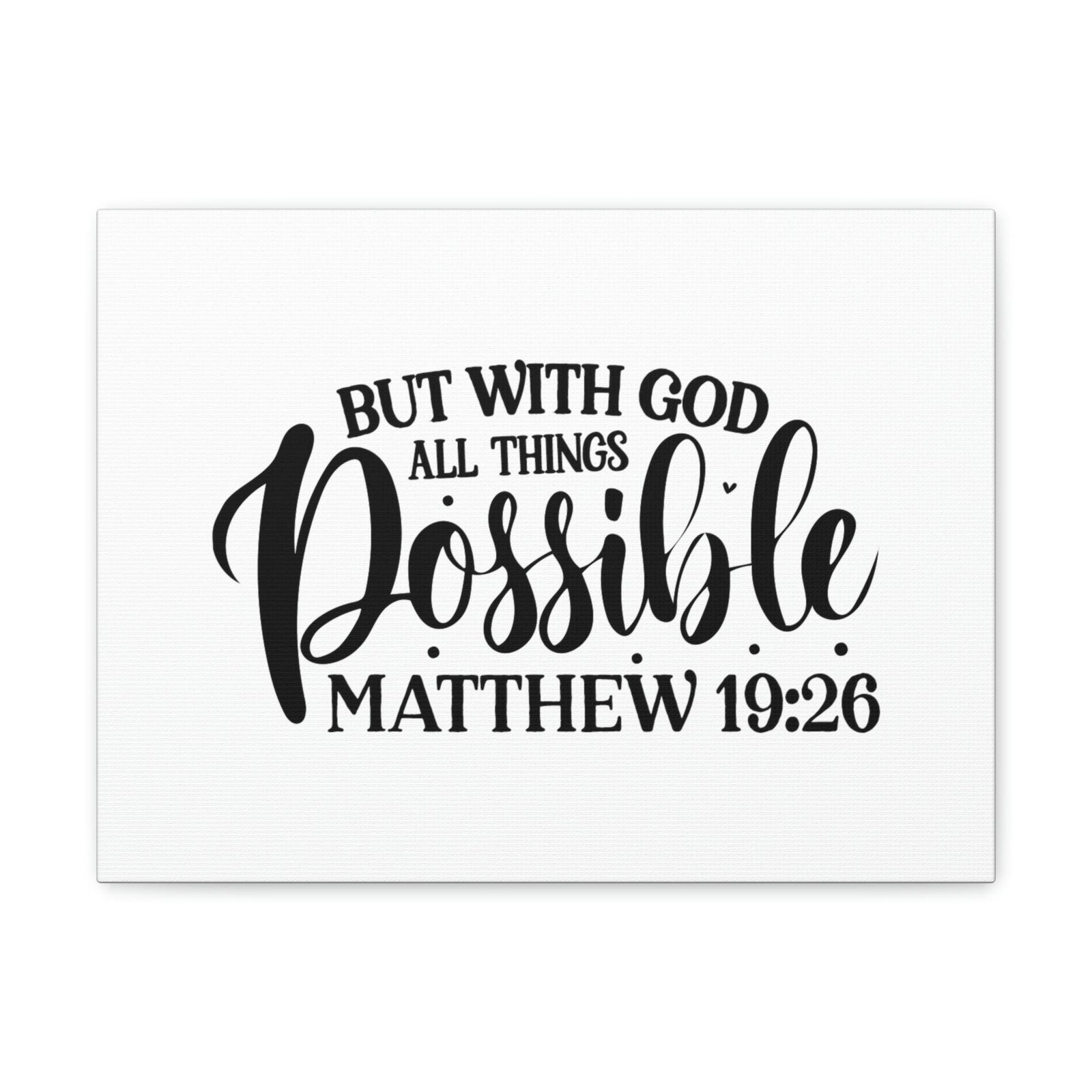 Scripture Walls God All Things Possible Matthew 19:26 Dots Christian Wall Art Bible Verse Print Ready to Hang Unframed-Express Your Love Gifts