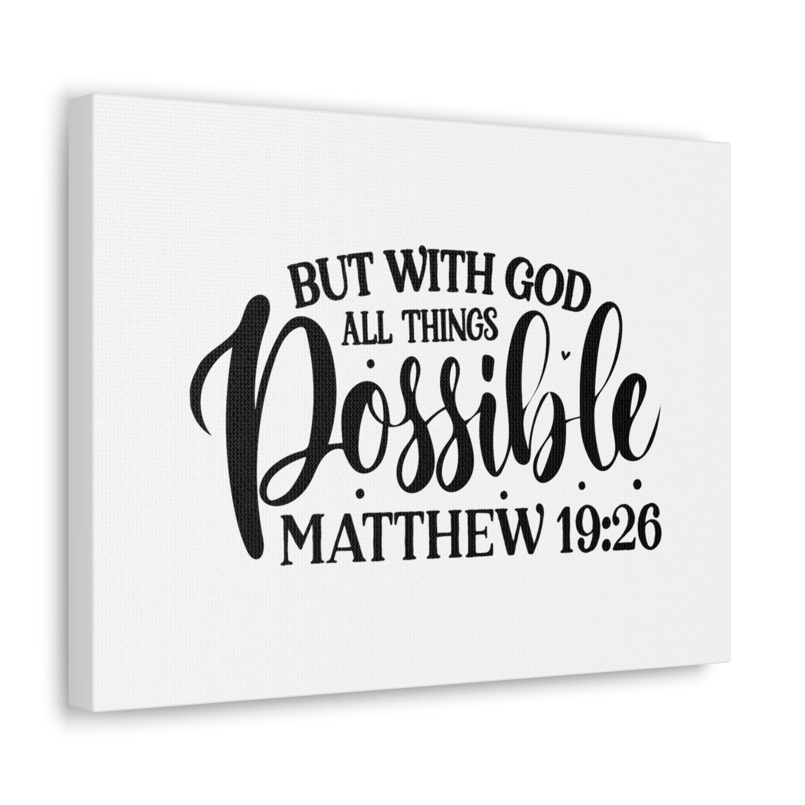 Scripture Walls God All Things Possible Matthew 19:26 Dots Christian Wall Art Bible Verse Print Ready to Hang Unframed-Express Your Love Gifts