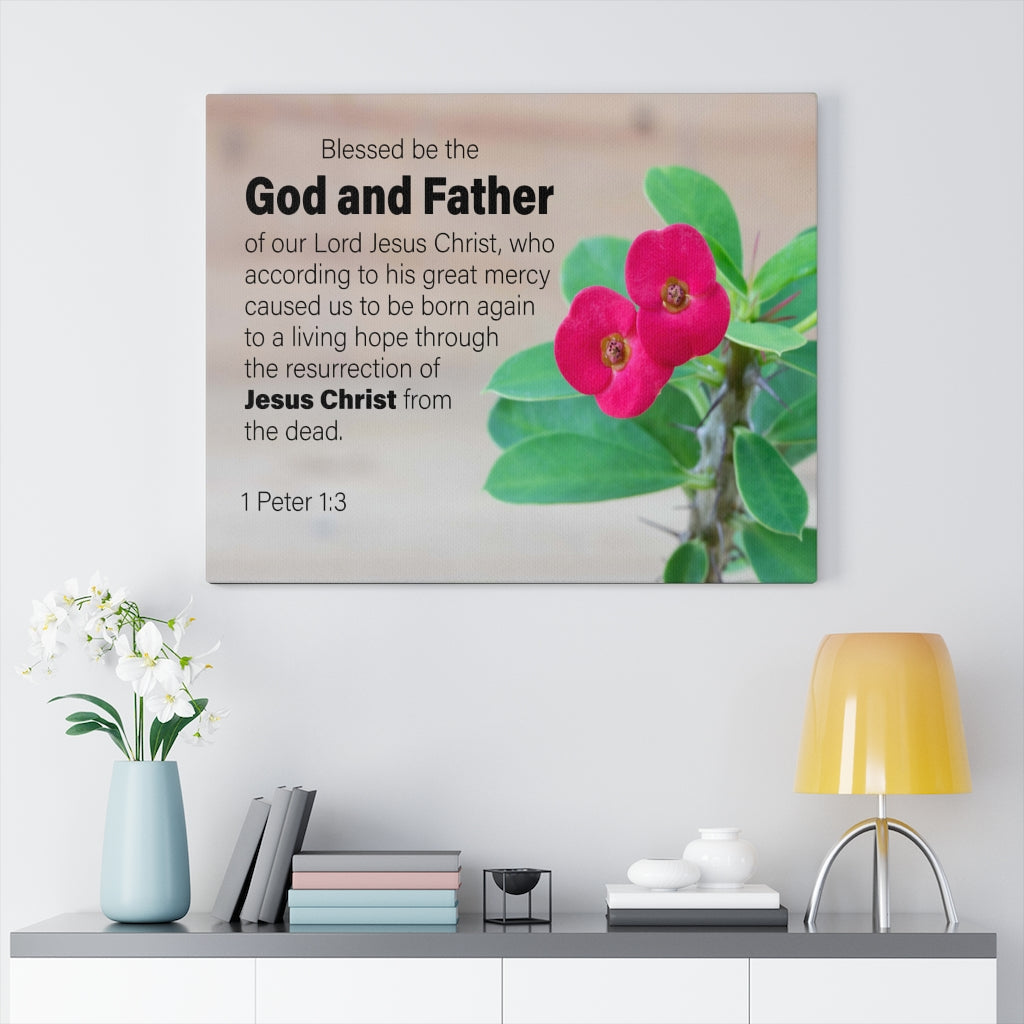 Scripture Walls God and Father 1 Peter 1:3Wall Art Christian Home Decor Unframed-Express Your Love Gifts
