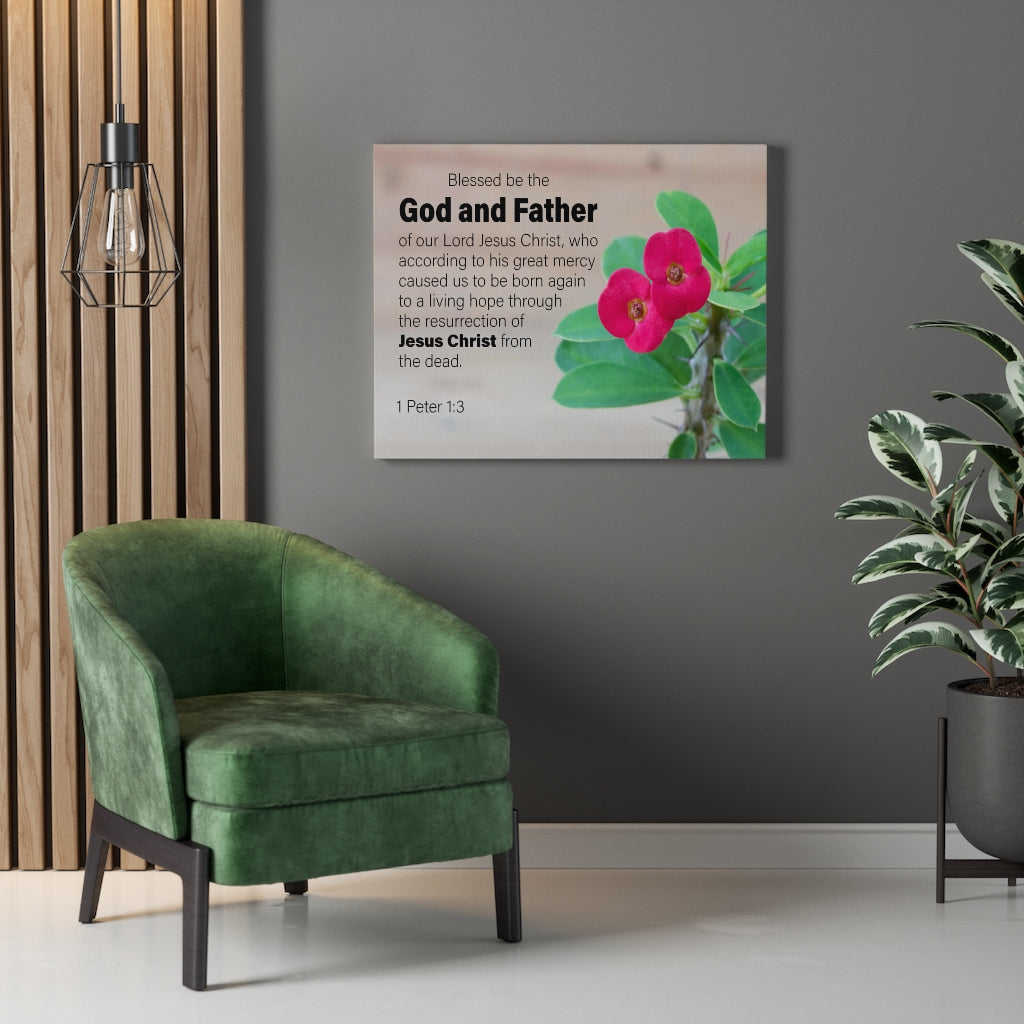 Scripture Walls God and Father 1 Peter 1:3Wall Art Christian Home Decor Unframed-Express Your Love Gifts
