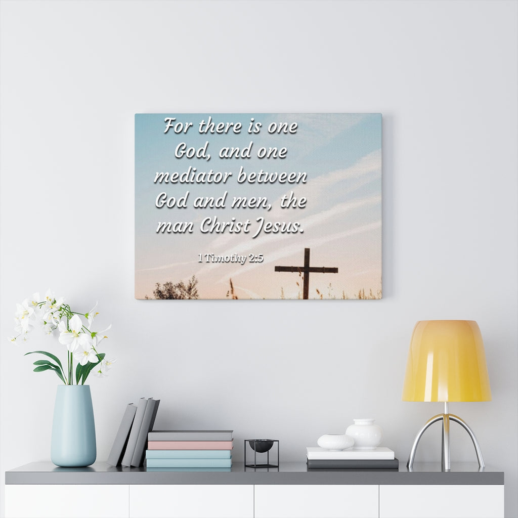 Scripture Walls God And Men 1 Timothy 2:5 Bible Verse Canvas Christian Wall Art Ready to Hang Unframed-Express Your Love Gifts