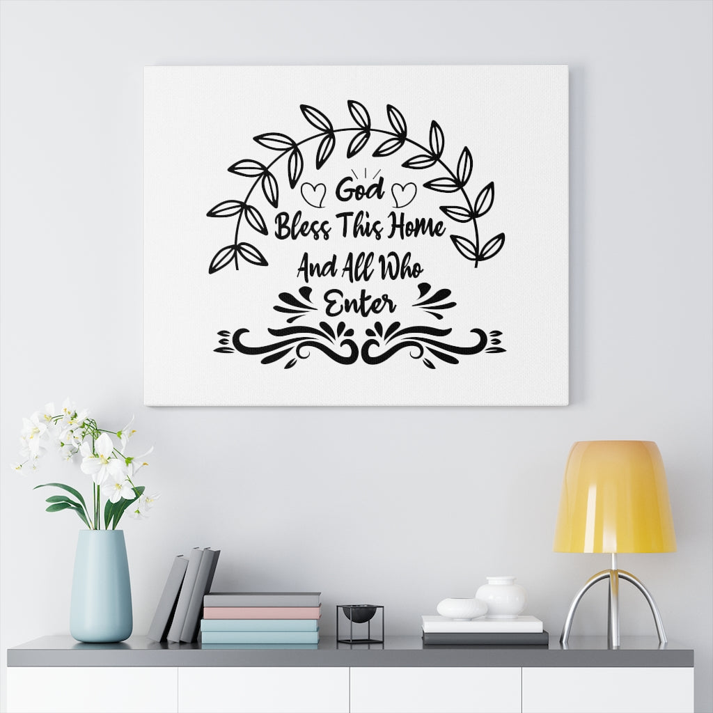 Scripture Walls God Bless This Home Bible Verse Canvas Christian Wall Art Ready to Hang Unframed-Express Your Love Gifts