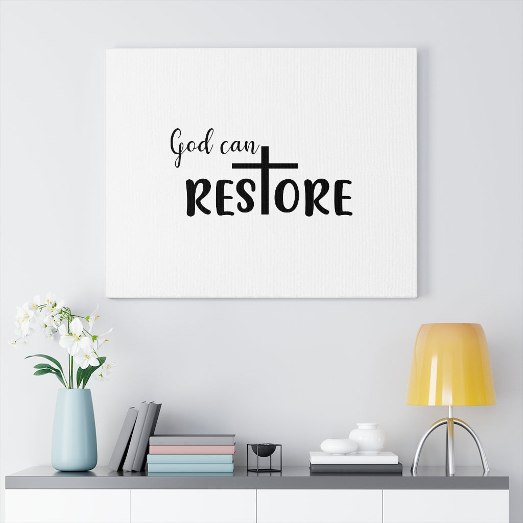 Scripture Walls God Can Restore Cross Bible Verse Canvas Christian Wall Art Ready to Hang Unframed-Express Your Love Gifts