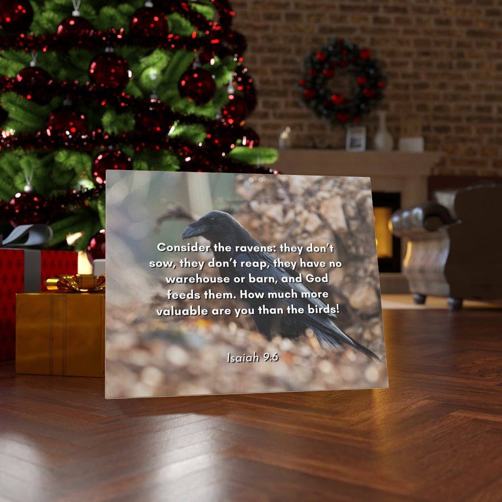 Scripture Walls God Feedeth Them Isaiah 9:6 Bible Verse Canvas Christian Wall Art Ready to Hang Unframed-Express Your Love Gifts