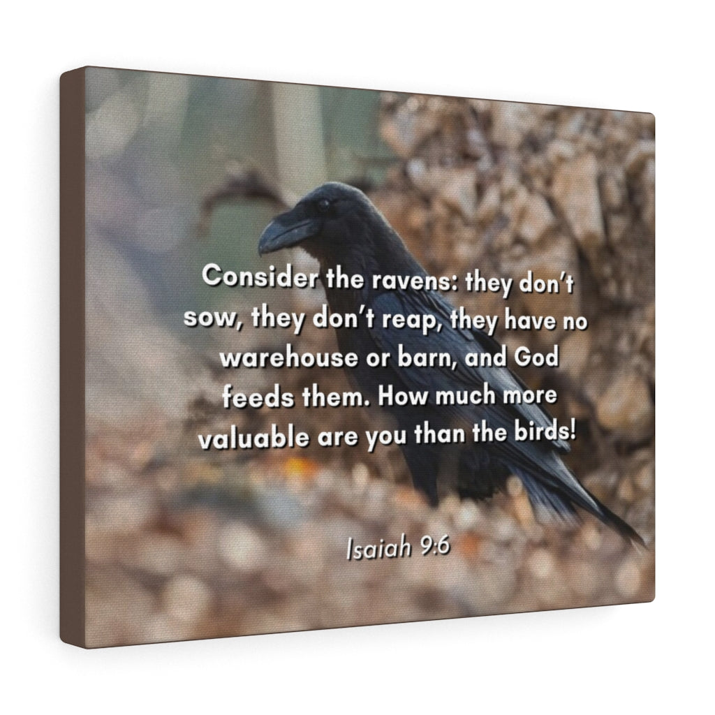Scripture Walls God Feedeth Them Isaiah 9:6 Bible Verse Canvas Christian Wall Art Ready to Hang Unframed-Express Your Love Gifts