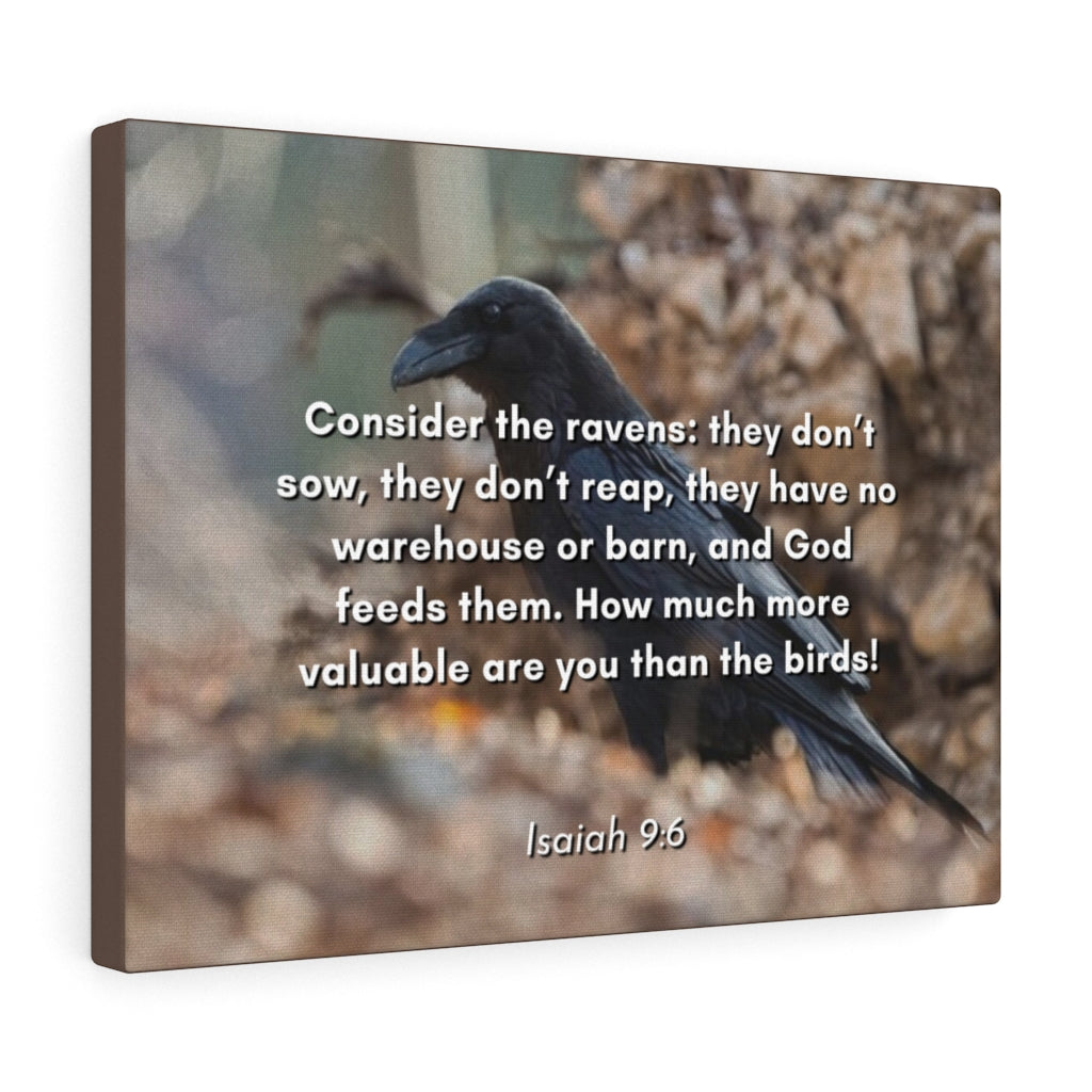 Scripture Walls God Feedeth Them Isaiah 9:6 Bible Verse Canvas Christian Wall Art Ready to Hang Unframed-Express Your Love Gifts