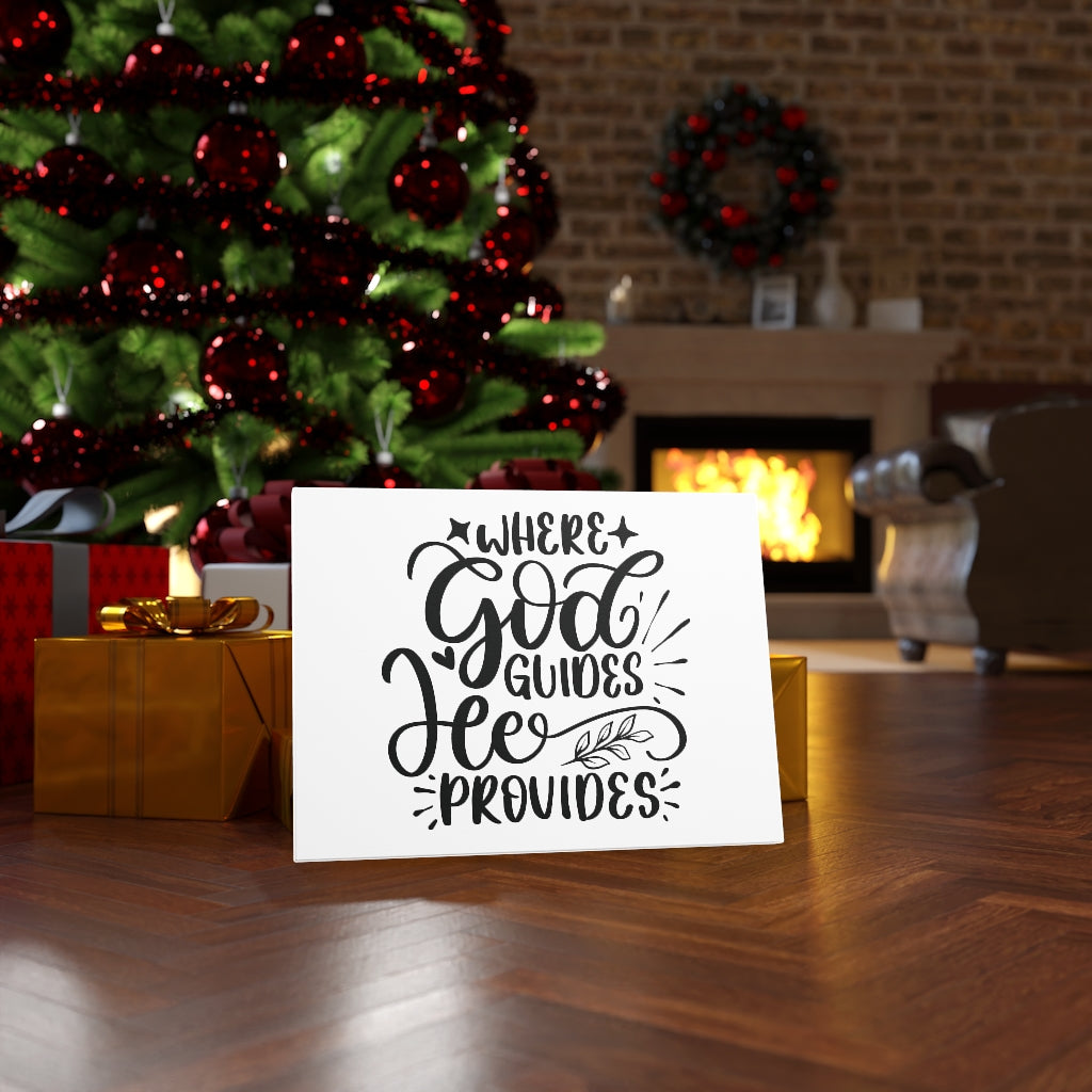 Scripture Walls God Guides He Provides Bible Verse Canvas Christian Wall Art Ready to Hang Unframed-Express Your Love Gifts