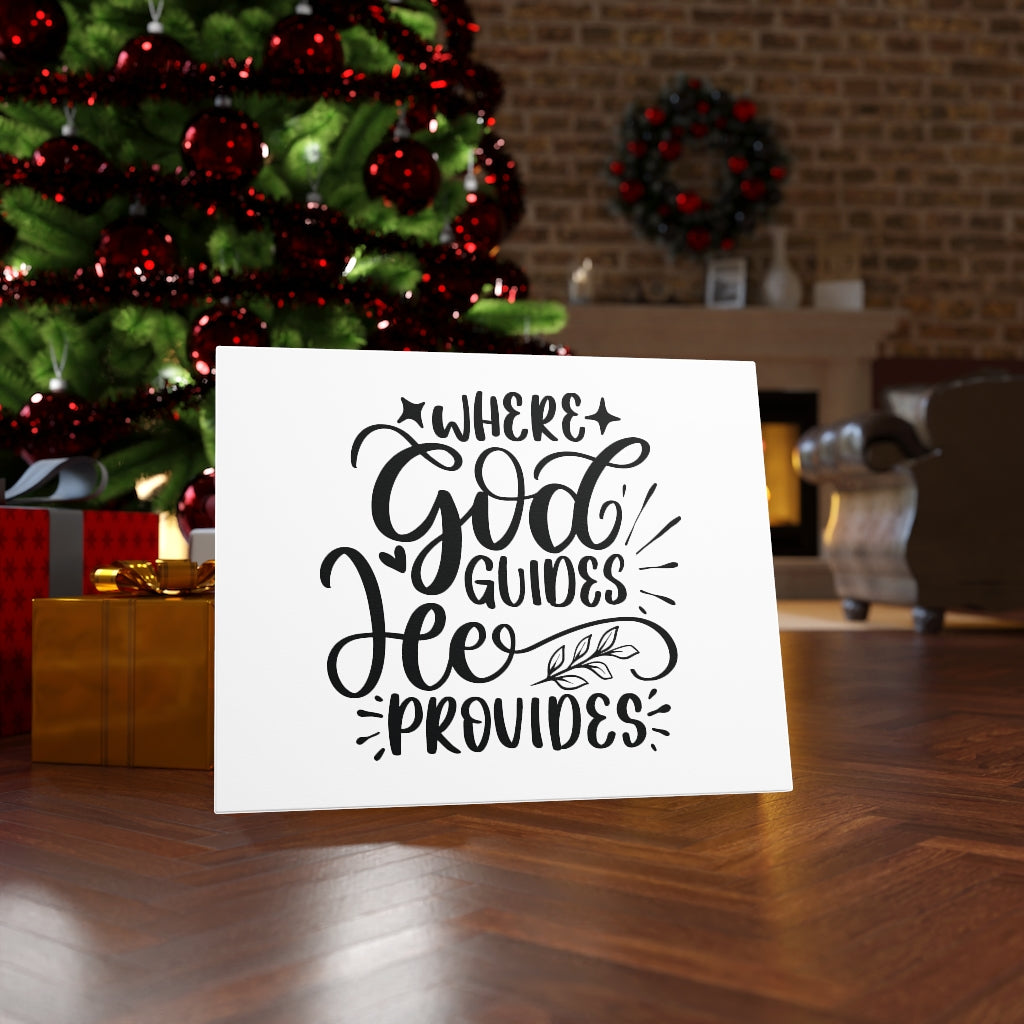 Scripture Walls God Guides He Provides Bible Verse Canvas Christian Wall Art Ready to Hang Unframed-Express Your Love Gifts