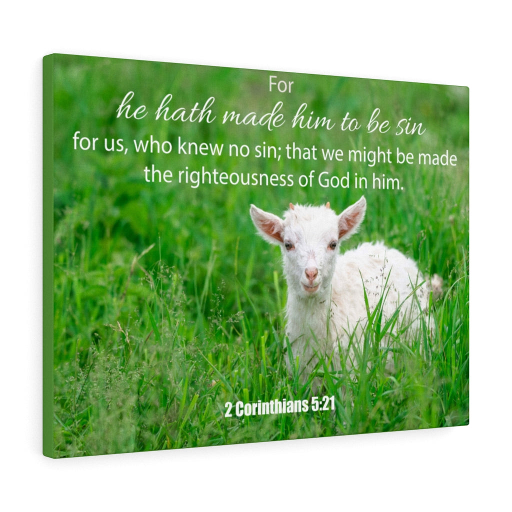Scripture Walls God in Him 2 Corinthians 5:21 Bible Verse Canvas Christian Wall Art Ready to Hang Unframed-Express Your Love Gifts