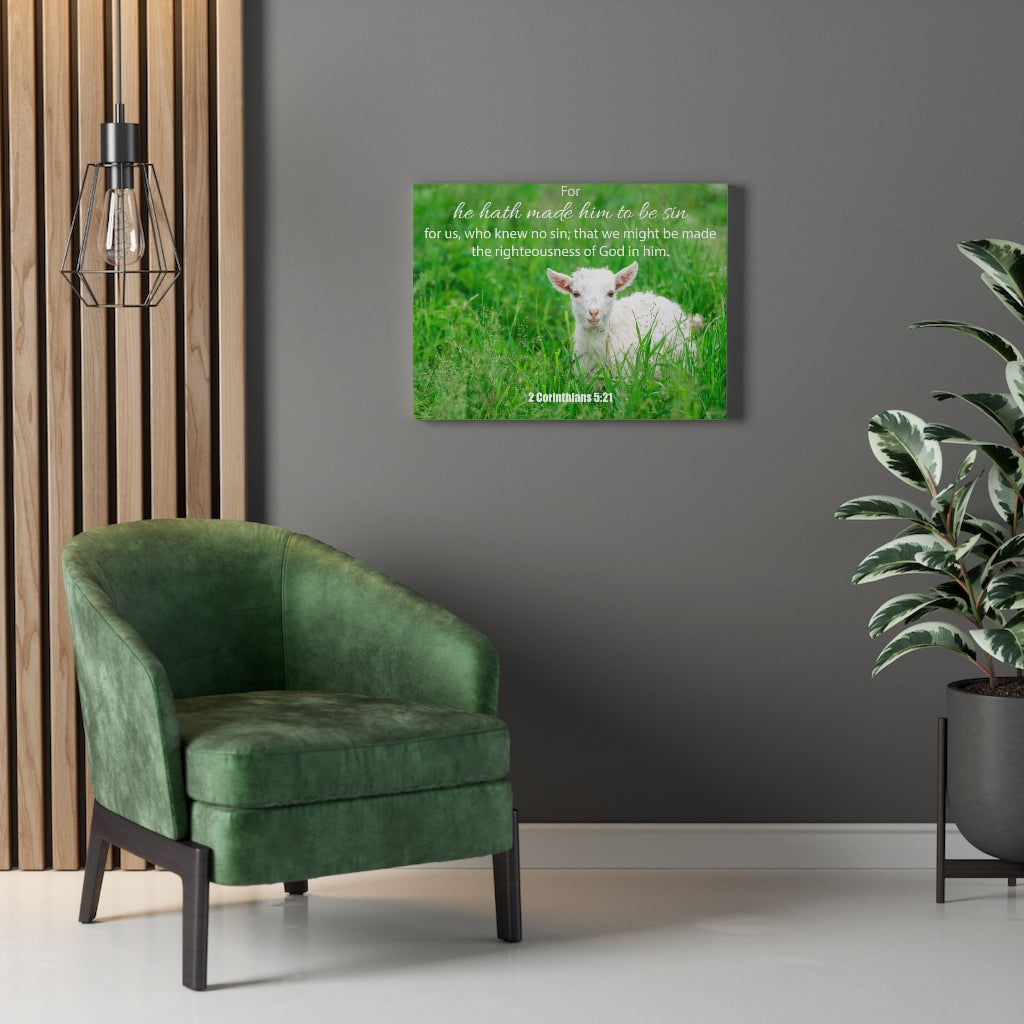 Scripture Walls God in Him 2 Corinthians 5:21 Bible Verse Canvas Christian Wall Art Ready to Hang Unframed-Express Your Love Gifts