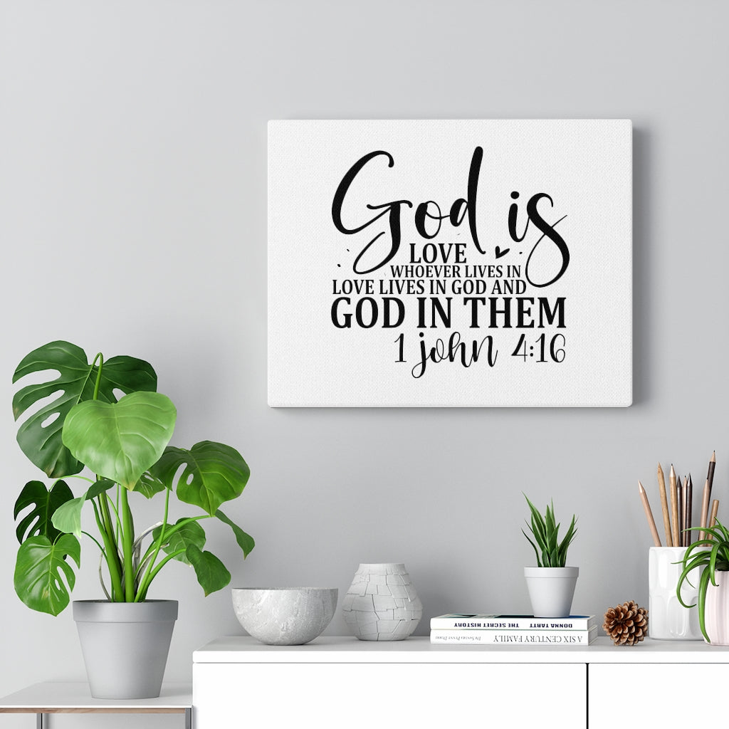 Scripture Walls God In Them 1 John 4:16 Bible Verse Canvas Christian Wall Art Ready to Hang Unframed-Express Your Love Gifts