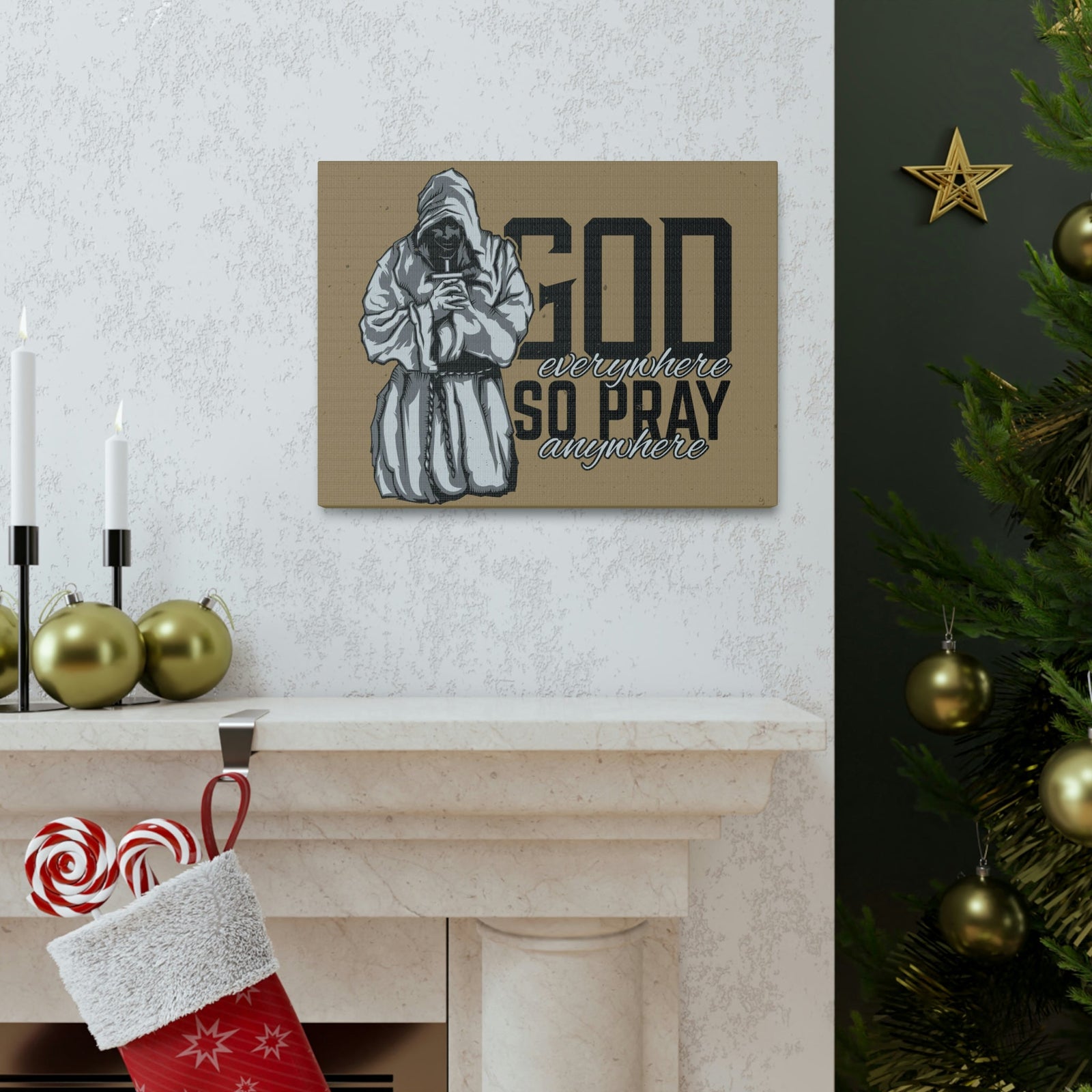 Scripture Walls God Is Everywhere So Pray Anywhere Jeremiah 23:23-33 Christian Wall Art Print Ready to Hang Unframed-Express Your Love Gifts