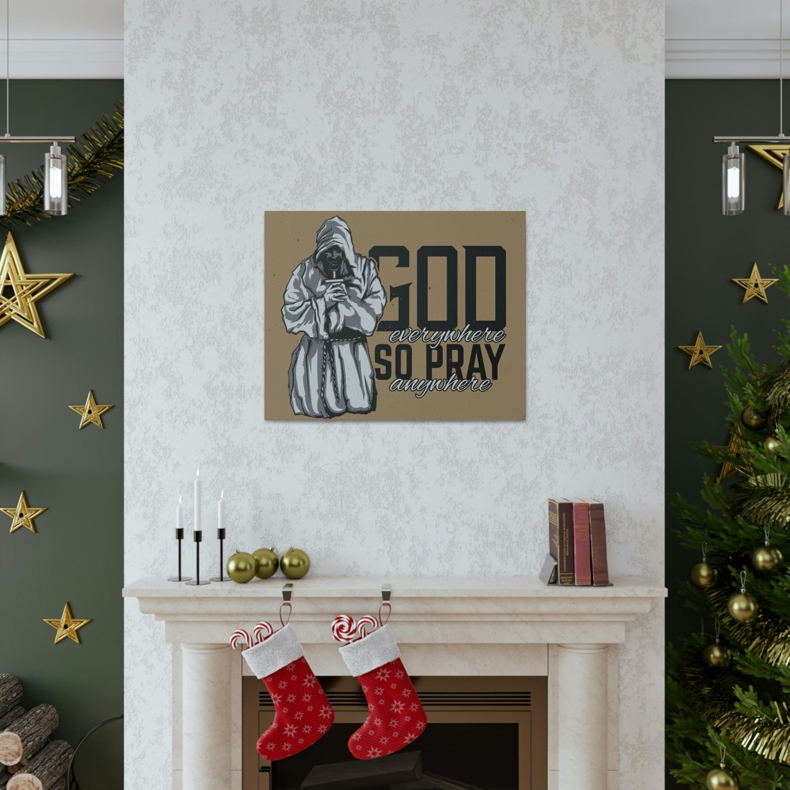 Scripture Walls God Is Everywhere So Pray Anywhere Jeremiah 23:23-33 Christian Wall Art Print Ready to Hang Unframed-Express Your Love Gifts