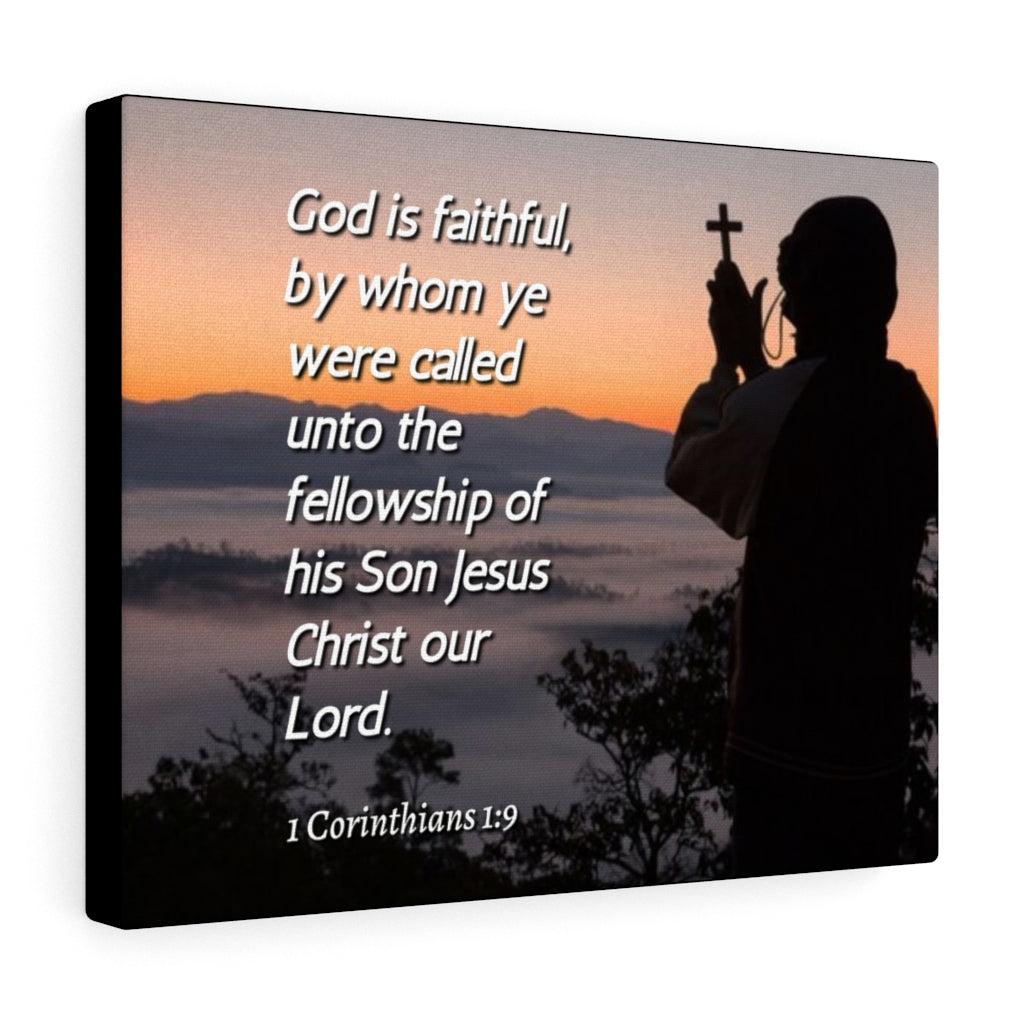 Scripture Walls God Is Faithful 1 Corinthians 1:9 Bible Verse Canvas Christian Wall Art Ready to Hang Unframed-Express Your Love Gifts