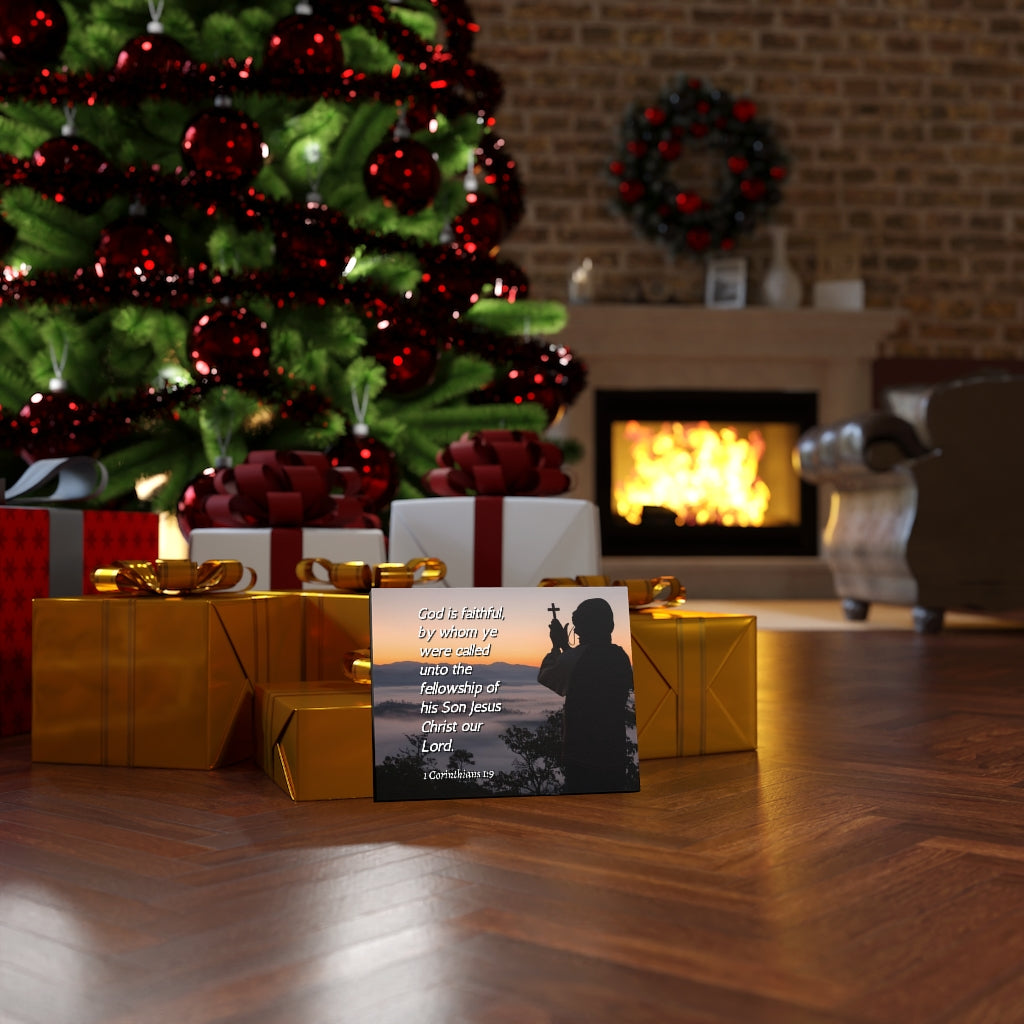 Scripture Walls God Is Faithful 1 Corinthians 1:9 Bible Verse Canvas Christian Wall Art Ready to Hang Unframed-Express Your Love Gifts