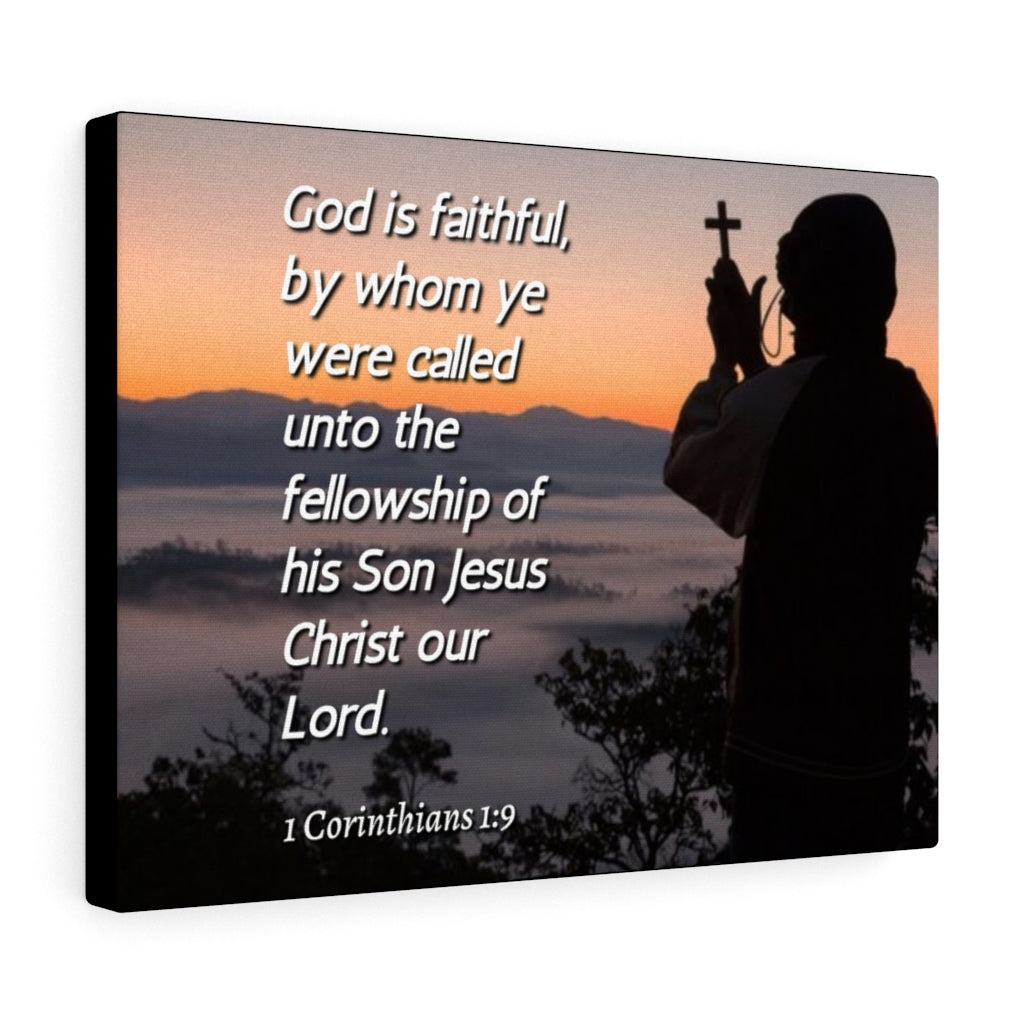 Scripture Walls God Is Faithful 1 Corinthians 1:9 Bible Verse Canvas Christian Wall Art Ready to Hang Unframed-Express Your Love Gifts
