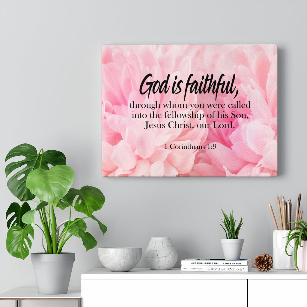 Scripture Walls God is Faithful 1 Corinthians 1:9 Wall Art Christian Home Decor Unframed-Express Your Love Gifts