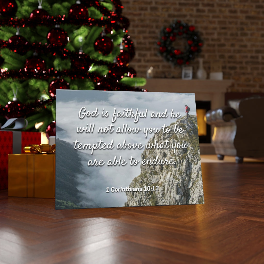 Scripture Walls God Is Faithful 1 Corinthians 10:13 Bible Verse Canvas Christian Wall Art Ready to Hang Unframed-Express Your Love Gifts