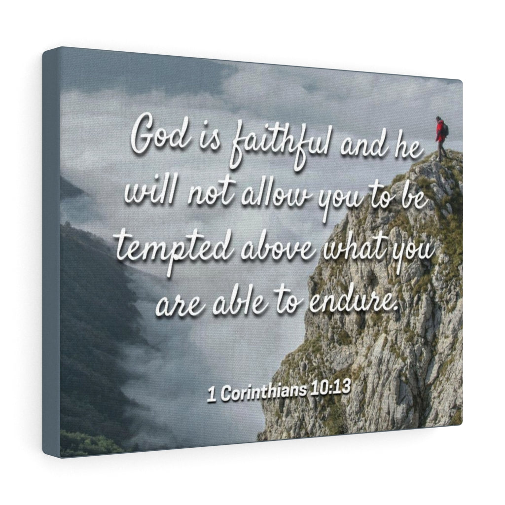Scripture Walls God Is Faithful 1 Corinthians 10:13 Bible Verse Canvas Christian Wall Art Ready to Hang Unframed-Express Your Love Gifts
