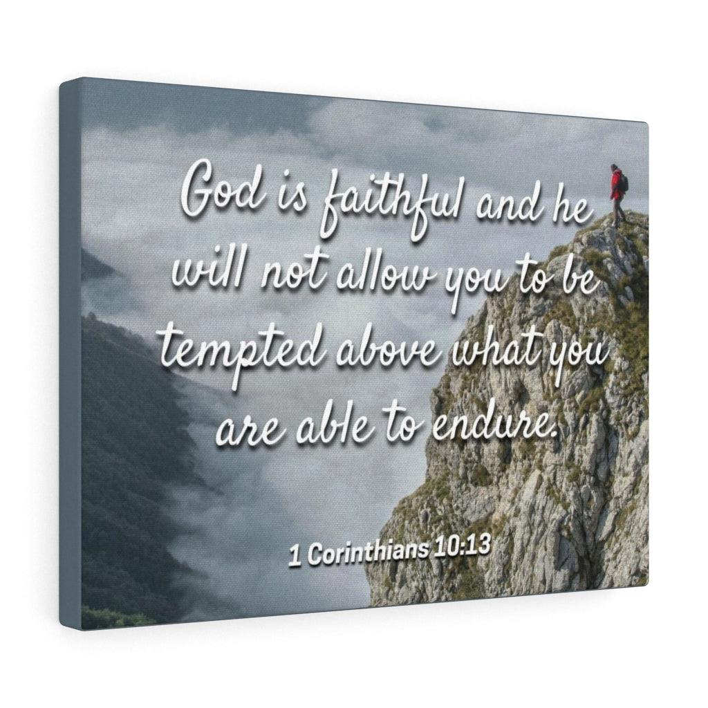 Scripture Walls God Is Faithful 1 Corinthians 10:13 Bible Verse Canvas Christian Wall Art Ready to Hang Unframed-Express Your Love Gifts