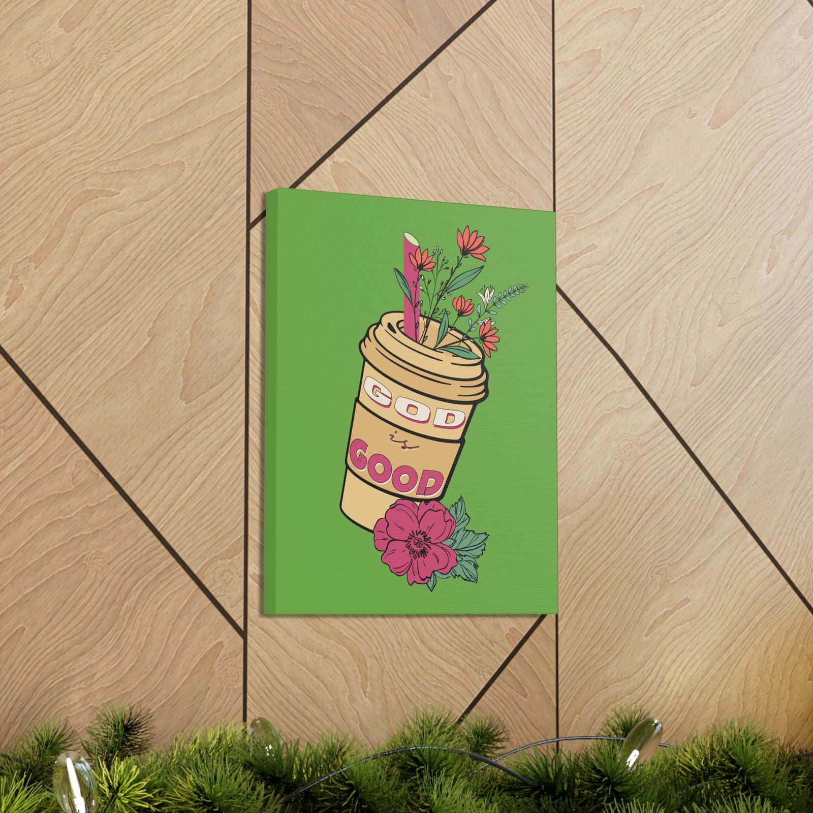 Scripture Walls God Is Good Psalm 100:5 Flower Cup Christian Wall Art Bible Verse Print Ready to Hang Unframed-Express Your Love Gifts