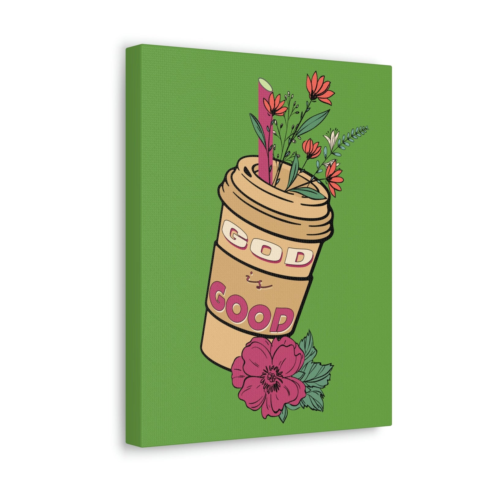 Scripture Walls God Is Good Psalm 100:5 Flower Cup Christian Wall Art Bible Verse Print Ready to Hang Unframed-Express Your Love Gifts