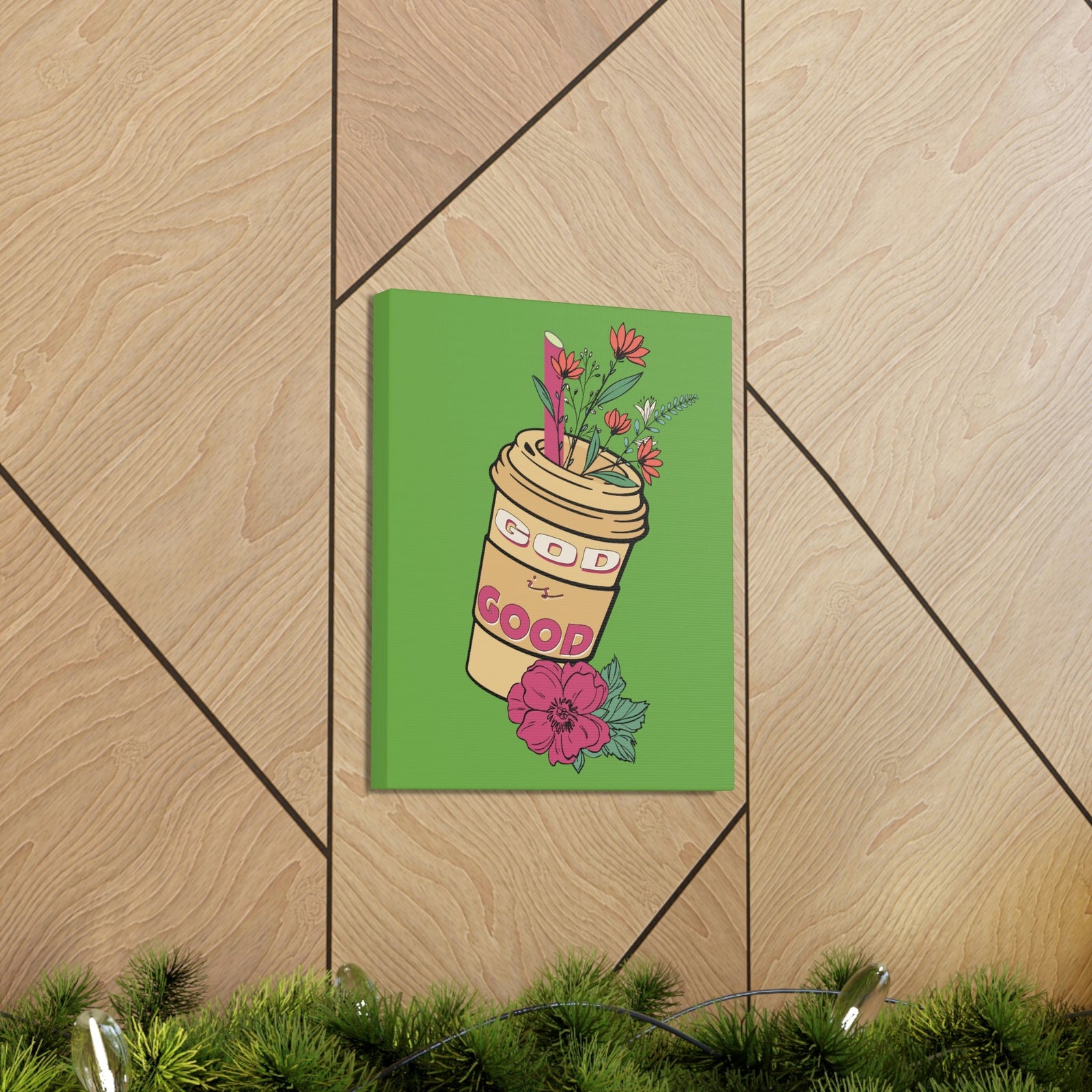 Scripture Walls God Is Good Psalm 100:5 Flower Cup Christian Wall Art Bible Verse Print Ready to Hang Unframed-Express Your Love Gifts