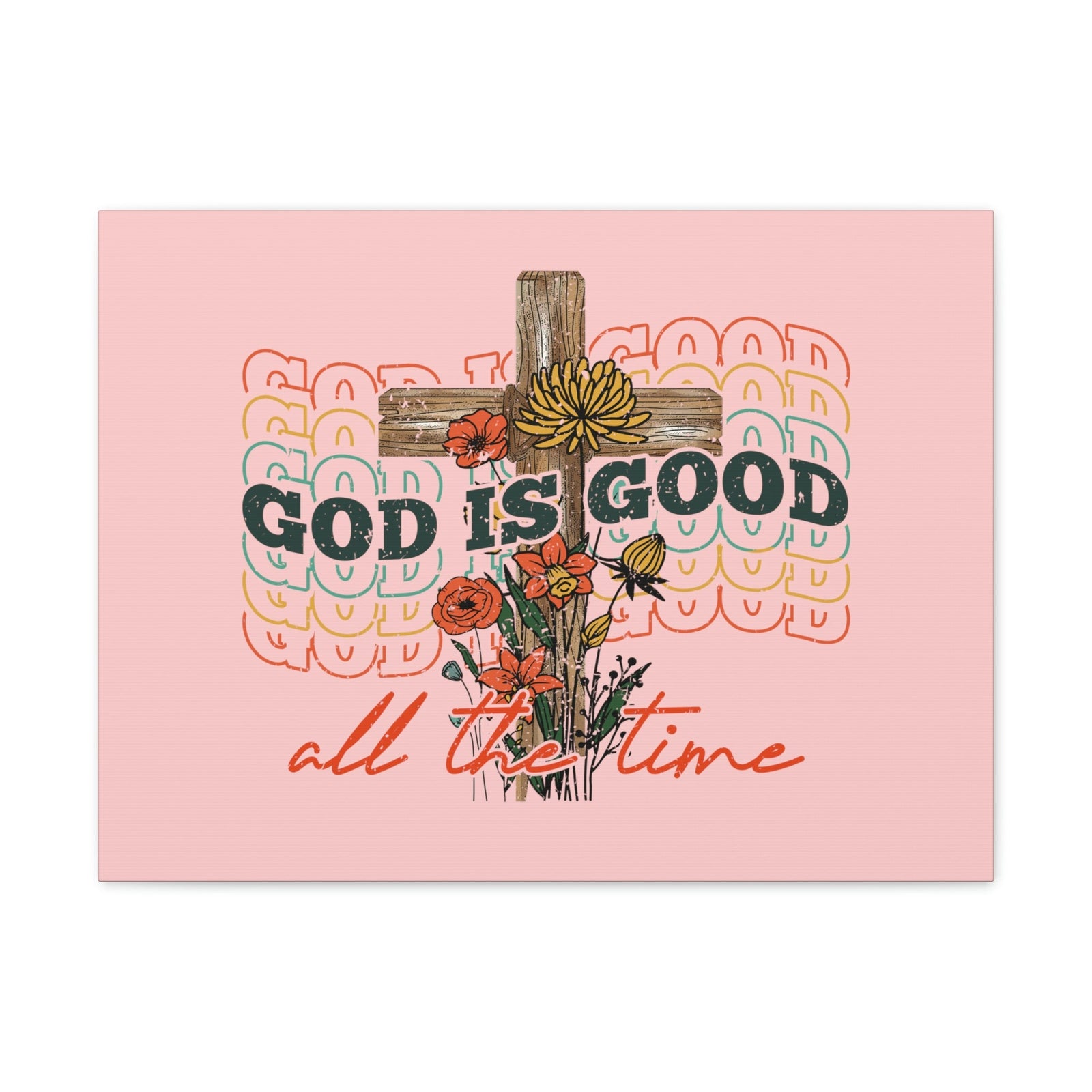 Scripture Walls God Is Good Psalm 100:5 Light Red Christian Wall Art Bible Verse Print Ready to Hang Unframed-Express Your Love Gifts