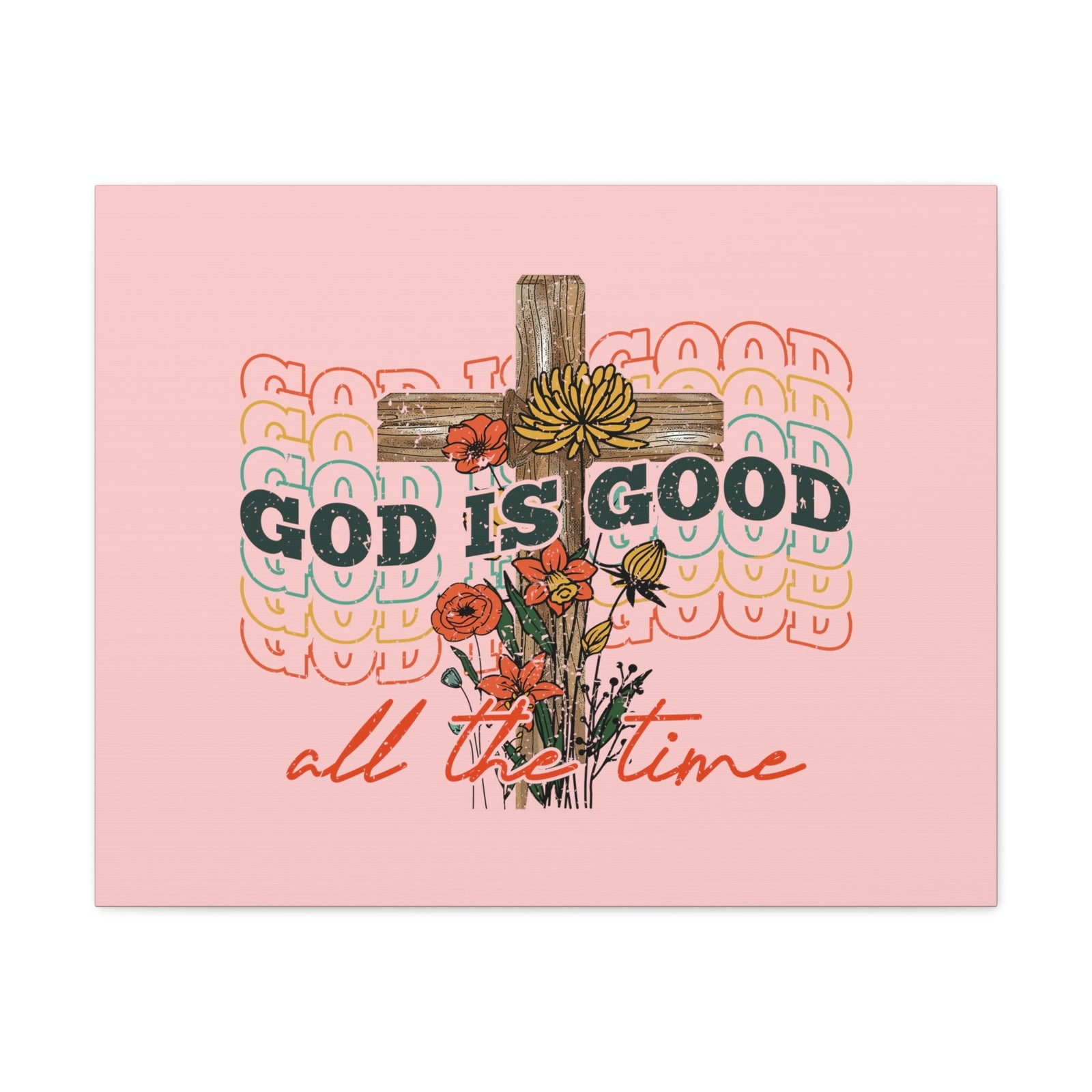 Scripture Walls God Is Good Psalm 100:5 Light Red Christian Wall Art Bible Verse Print Ready to Hang Unframed-Express Your Love Gifts