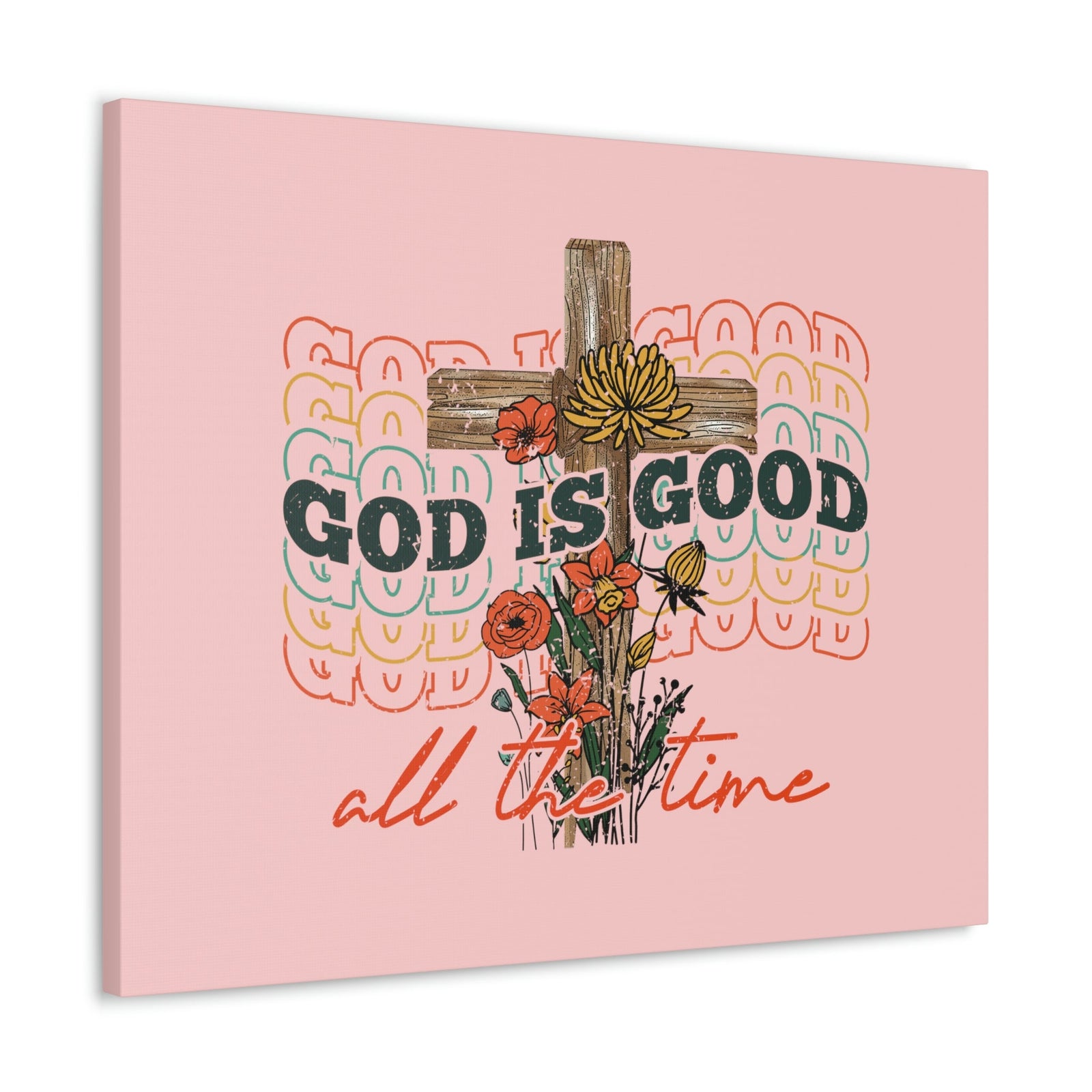 Scripture Walls God Is Good Psalm 100:5 Light Red Christian Wall Art Bible Verse Print Ready to Hang Unframed-Express Your Love Gifts