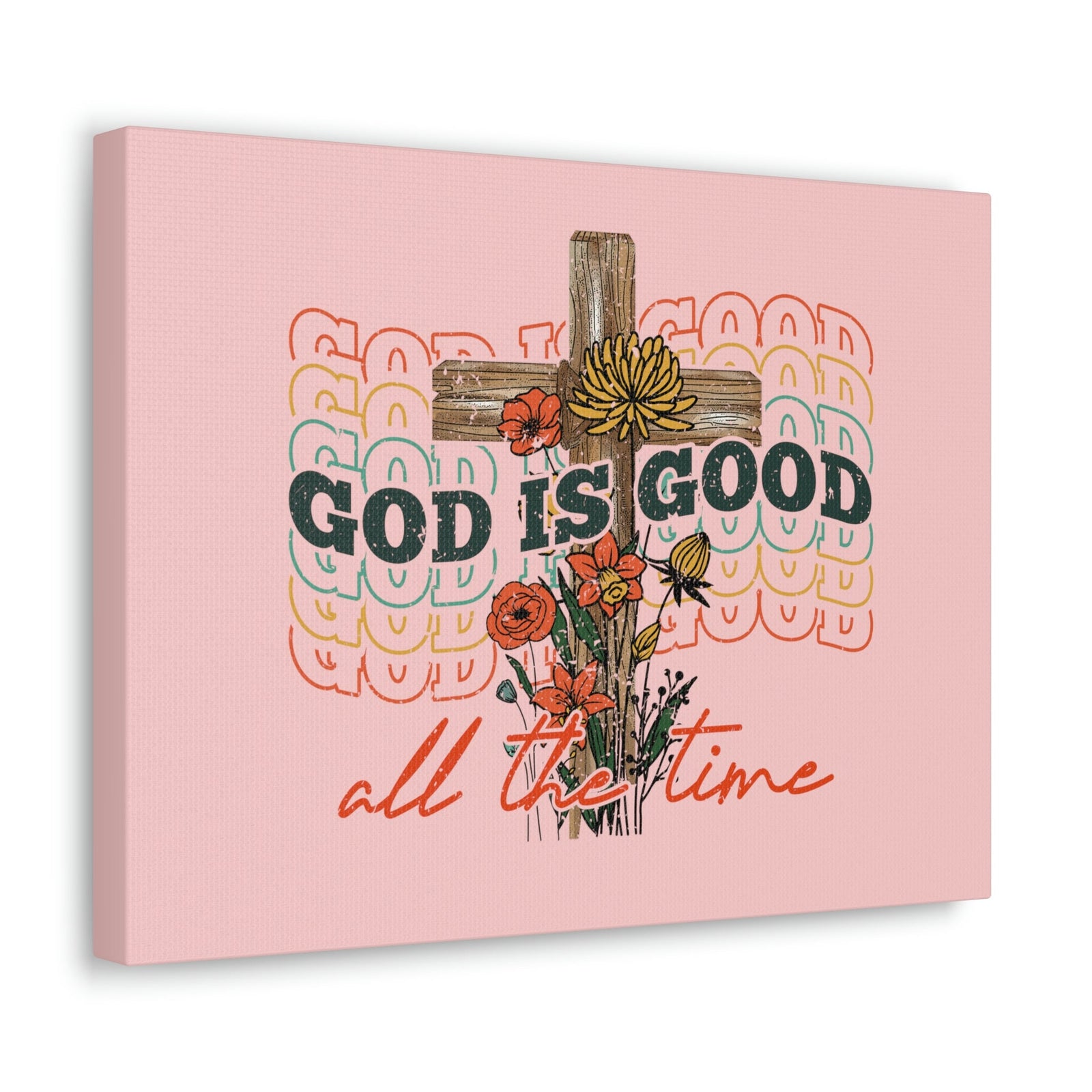 Scripture Walls God Is Good Psalm 100:5 Light Red Christian Wall Art Bible Verse Print Ready to Hang Unframed-Express Your Love Gifts