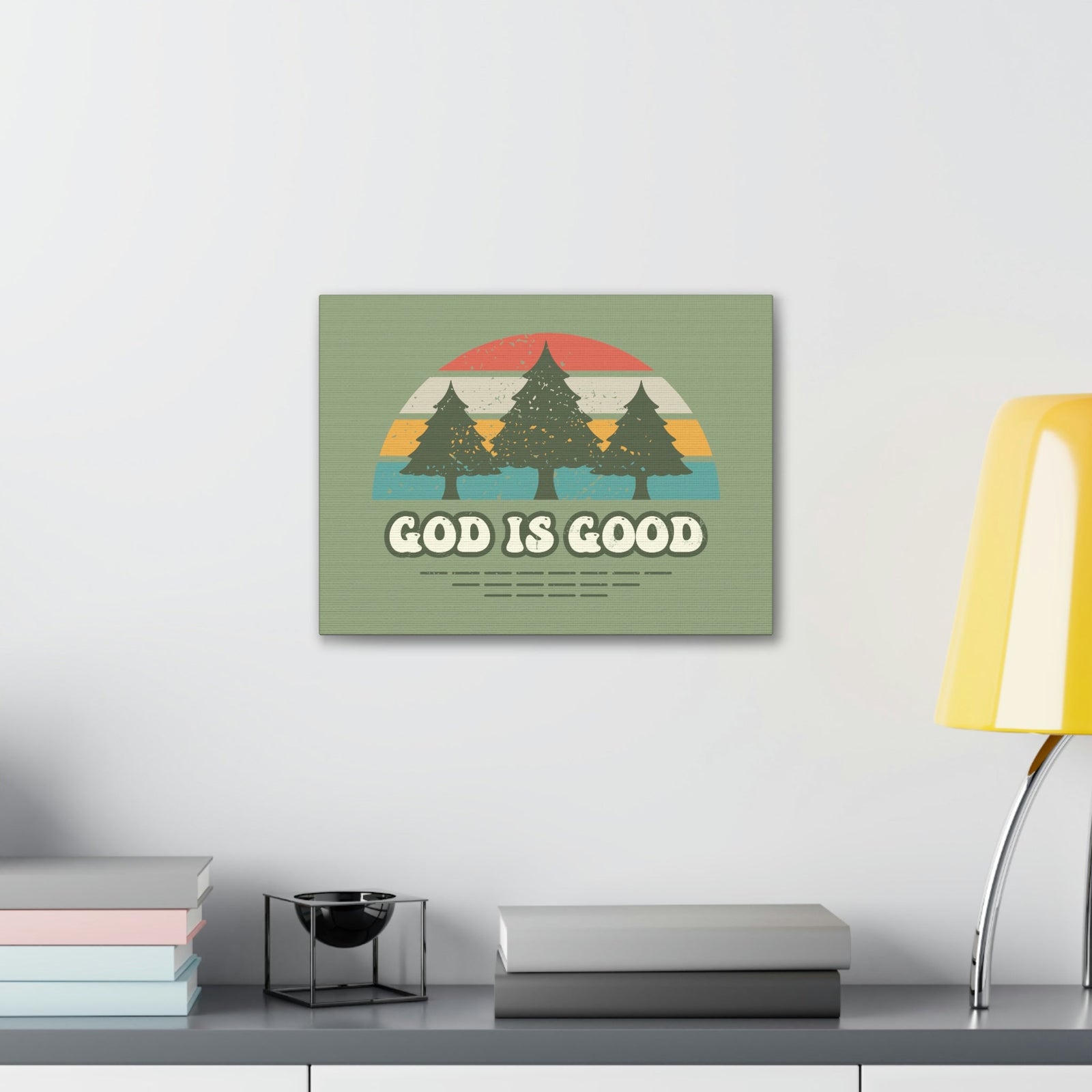 Scripture Walls God Is Good Psalm 100:5 Three Trees Christian Wall Art Bible Verse Print Ready to Hang Unframed-Express Your Love Gifts