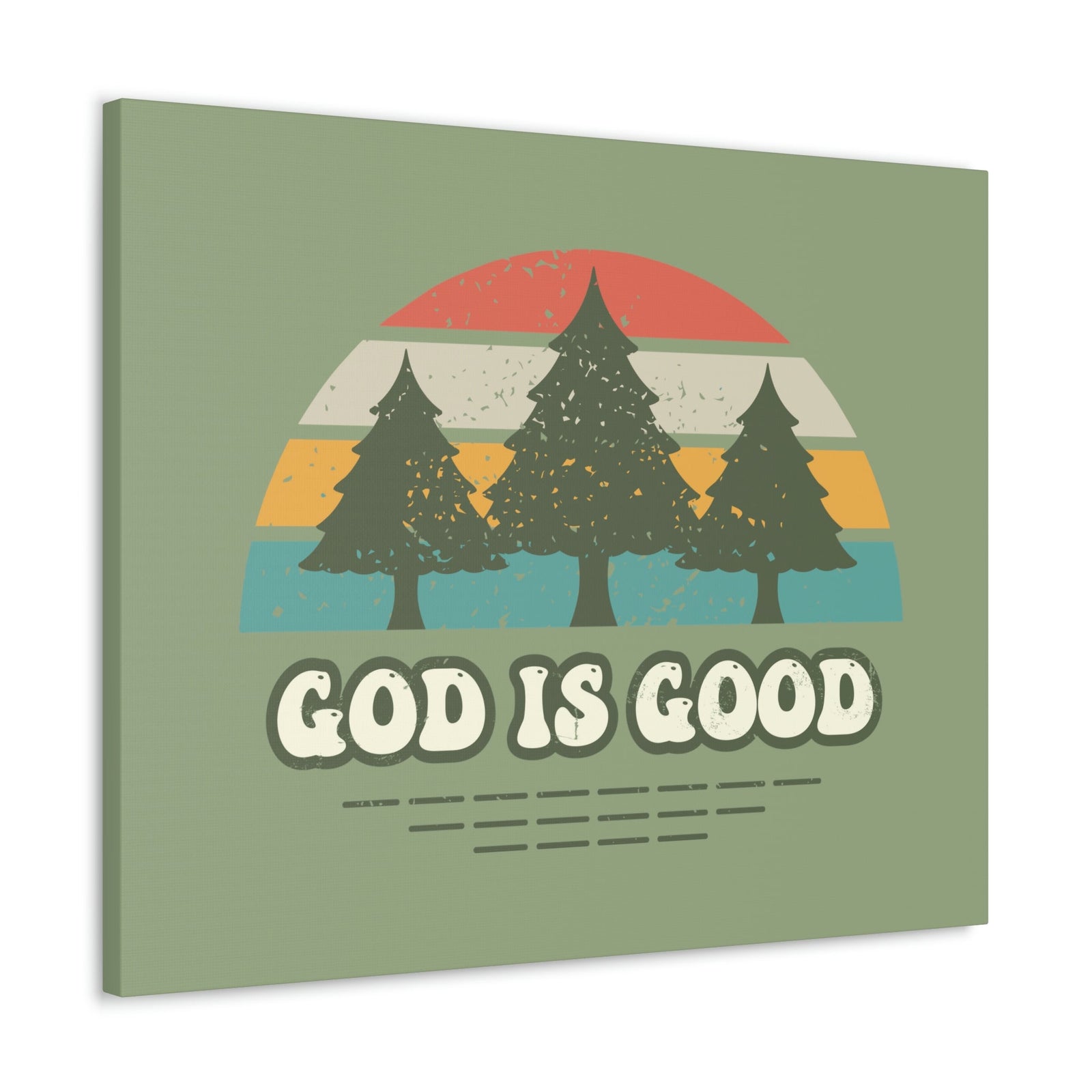 Scripture Walls God Is Good Psalm 100:5 Three Trees Christian Wall Art Bible Verse Print Ready to Hang Unframed-Express Your Love Gifts