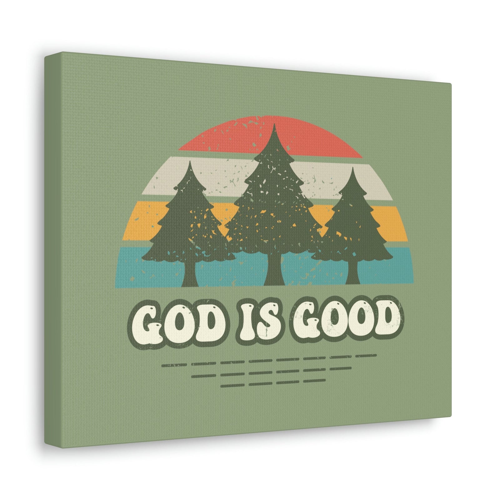 Scripture Walls God Is Good Psalm 100:5 Three Trees Christian Wall Art Bible Verse Print Ready to Hang Unframed-Express Your Love Gifts