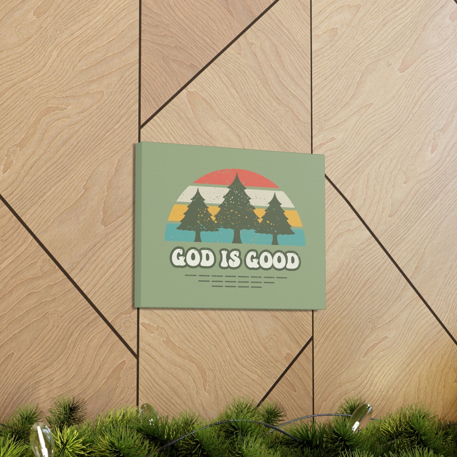 Scripture Walls God Is Good Psalm 100:5 Three Trees Christian Wall Art Bible Verse Print Ready to Hang Unframed-Express Your Love Gifts