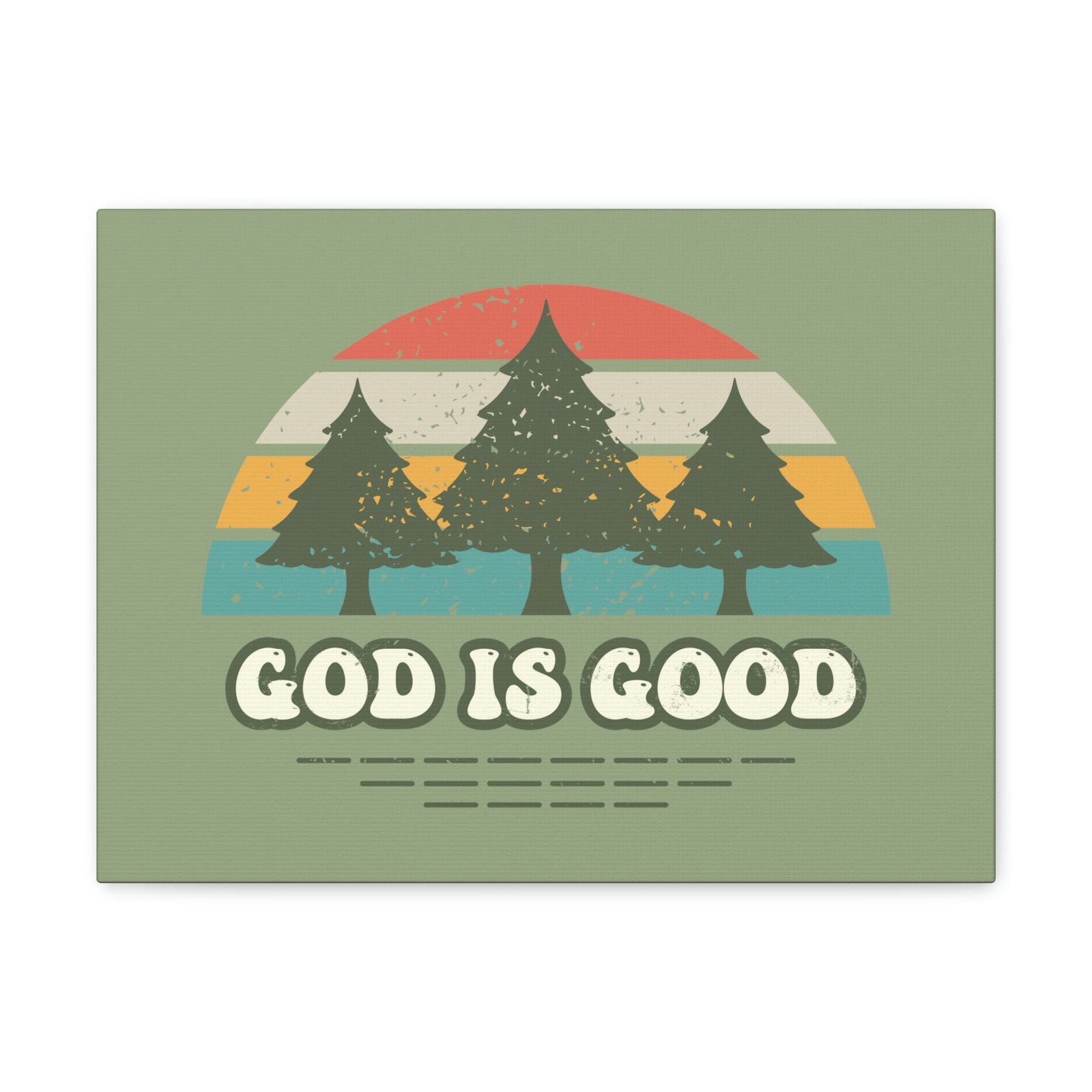 Scripture Walls God Is Good Psalm 100:5 Three Trees Christian Wall Art Bible Verse Print Ready to Hang Unframed-Express Your Love Gifts