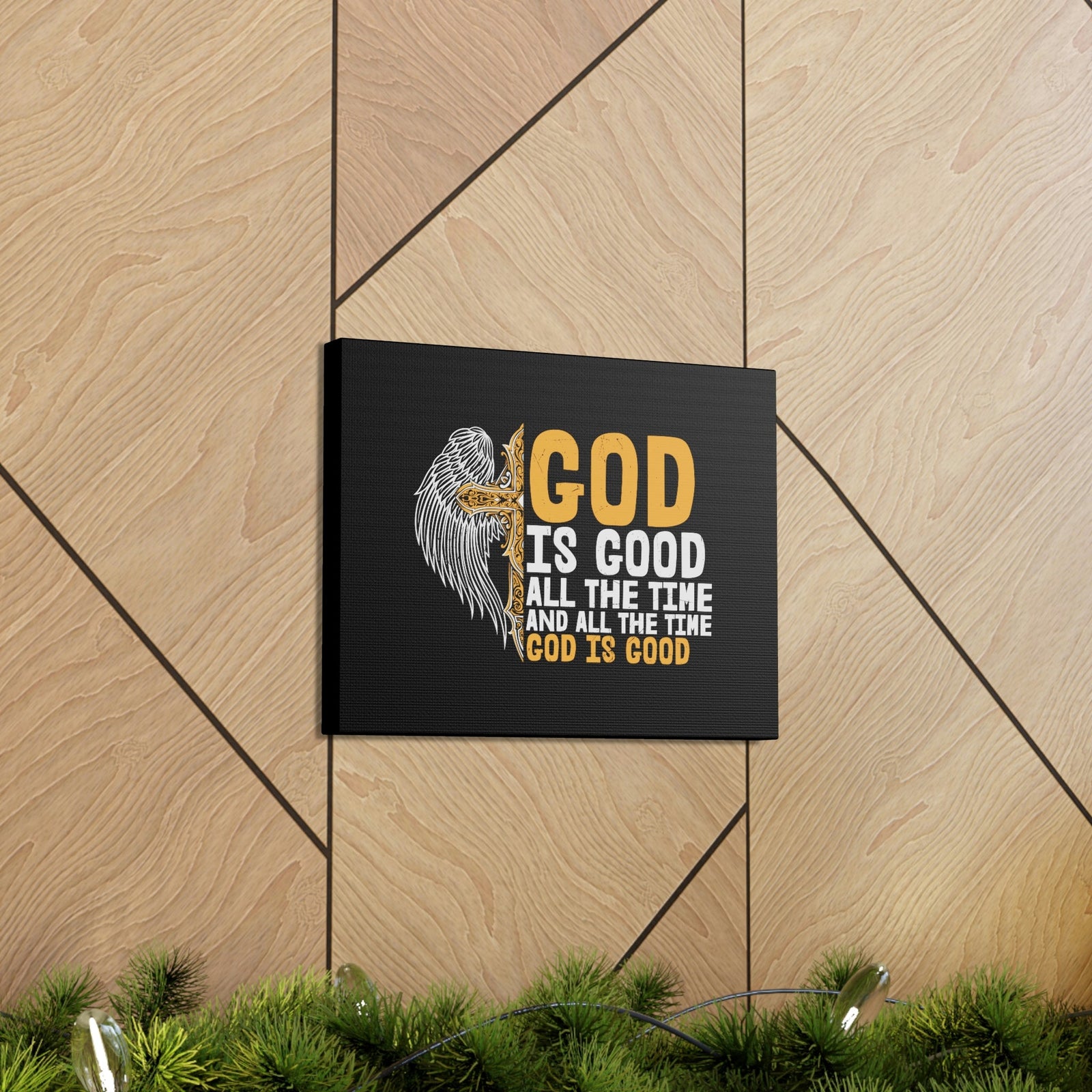 Scripture Walls God Is Good Psalm 103:8 Yellow Christian Wall Art Bible Verse Print Ready to Hang Unframed-Express Your Love Gifts