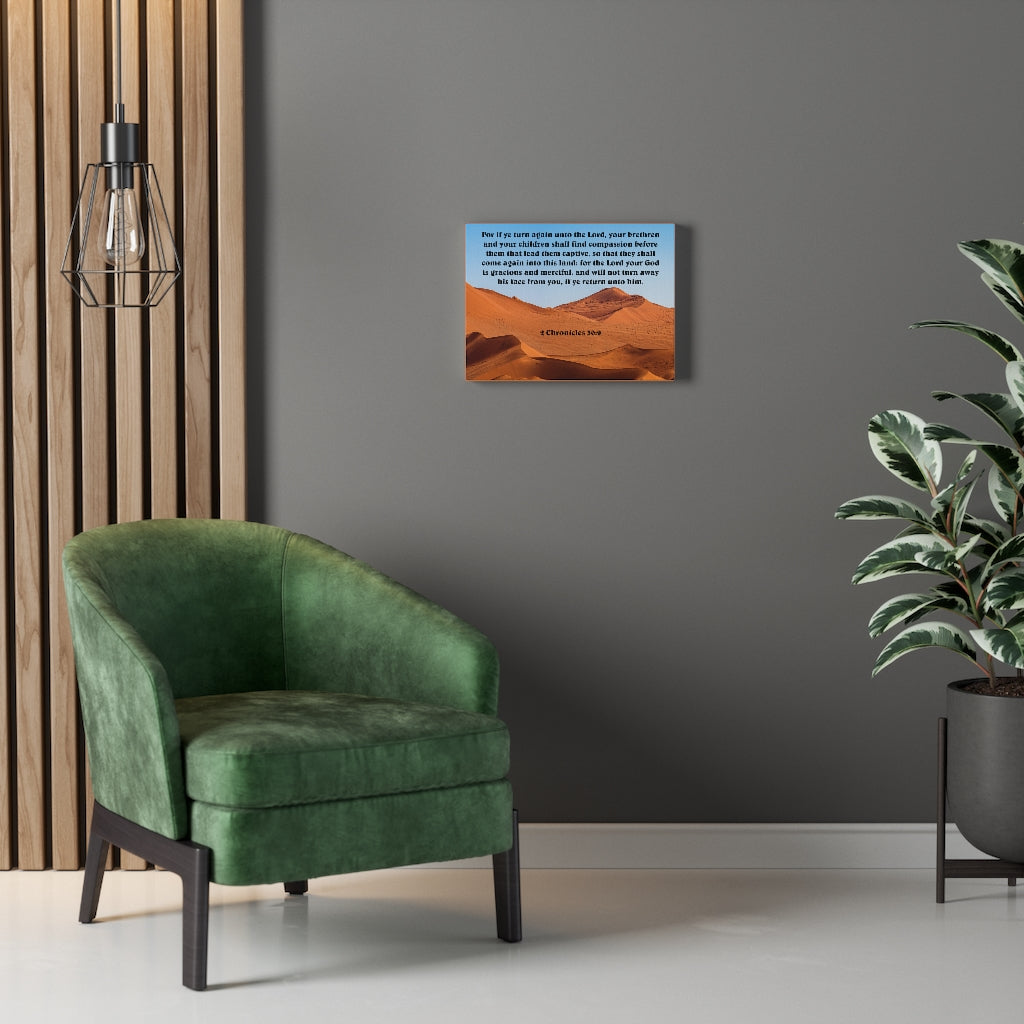Scripture Walls God is Gracious and Merciful 2 Chronicles 30:9 Bible Verse Canvas Christian Wall Art Ready to Hang Unframed-Express Your Love Gifts