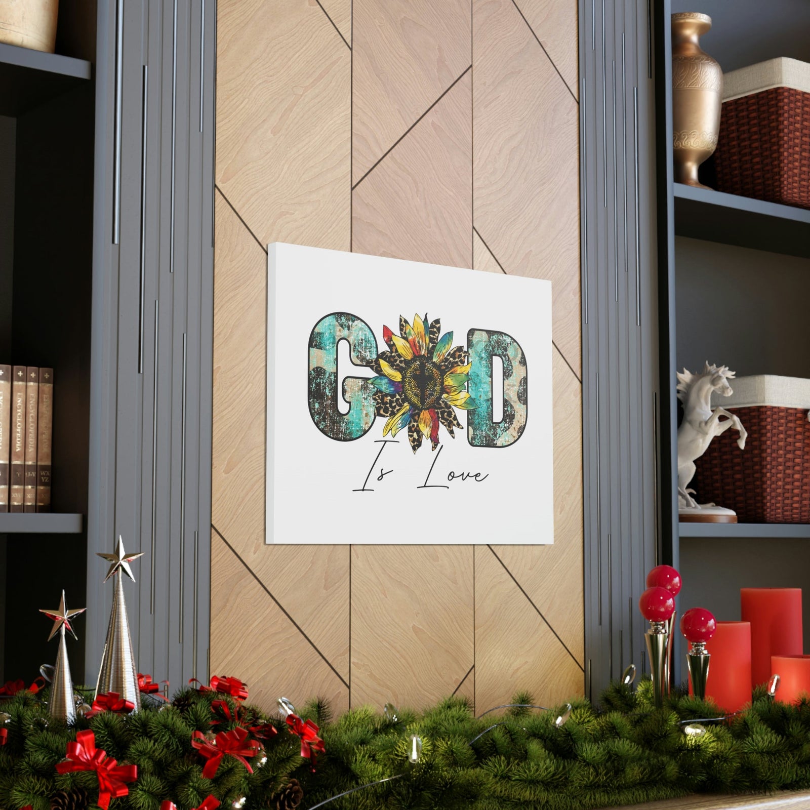 Scripture Walls God Is Love 1 John 4:16 Blue Christian Wall Art Bible Verse Print Ready to Hang Unframed-Express Your Love Gifts