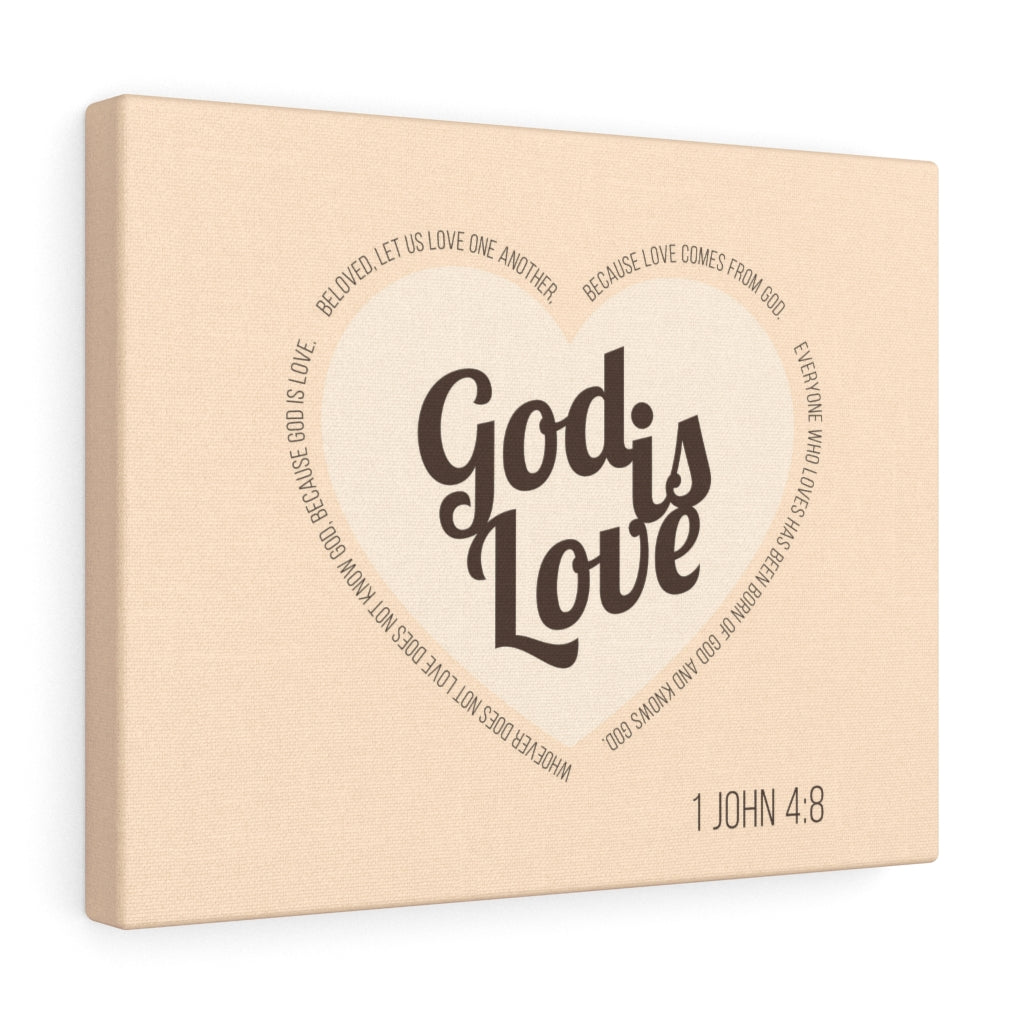 Scripture Walls God Is Love 1 John 4:8 Light Brown Bible Verse Canvas Christian Wall Art Ready to Hang Unframed-Express Your Love Gifts