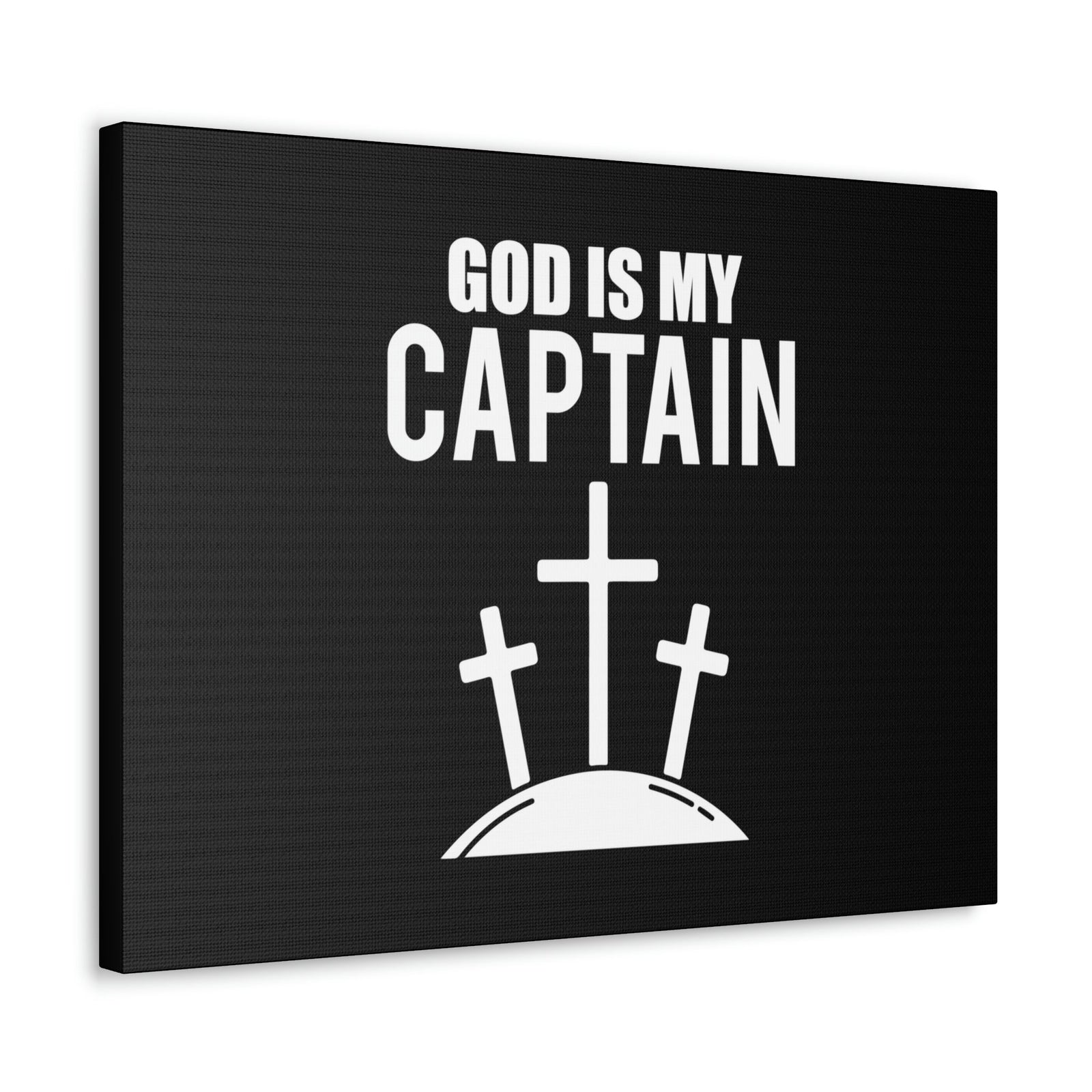 Scripture Walls God Is My Captain Hebrews 12:2 Three Cross Christian Wall Art Bible Verse Print Ready to Hang Unframed-Express Your Love Gifts