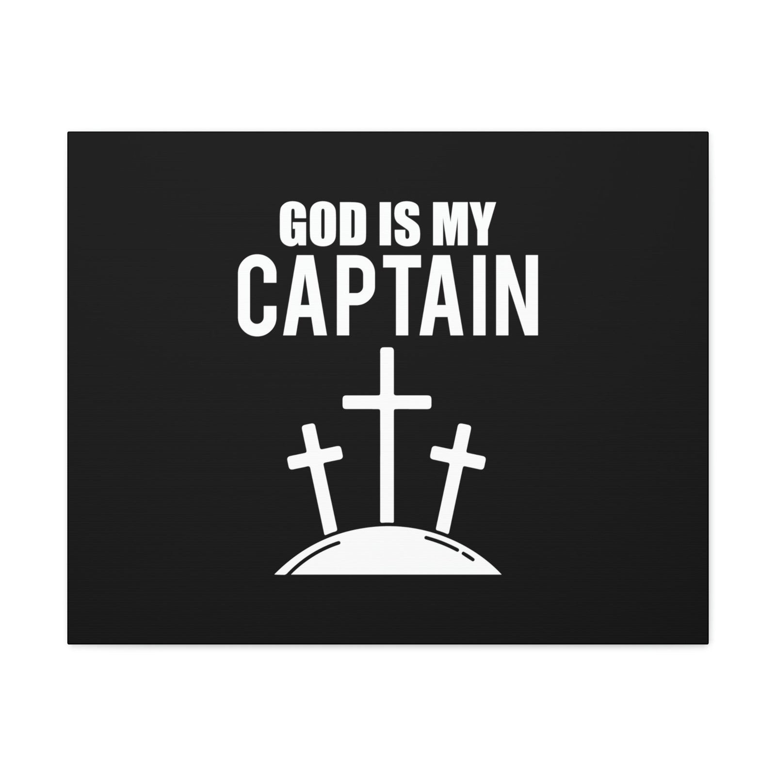 Scripture Walls God Is My Captain Hebrews 12:2 Three Cross Christian Wall Art Bible Verse Print Ready to Hang Unframed-Express Your Love Gifts