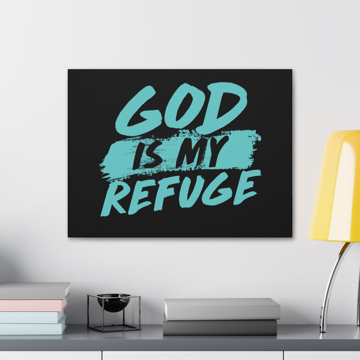Scripture Walls God Is My Refuge Psalm 46:1 Christian Wall Art Print Ready to Hang Unframed-Express Your Love Gifts