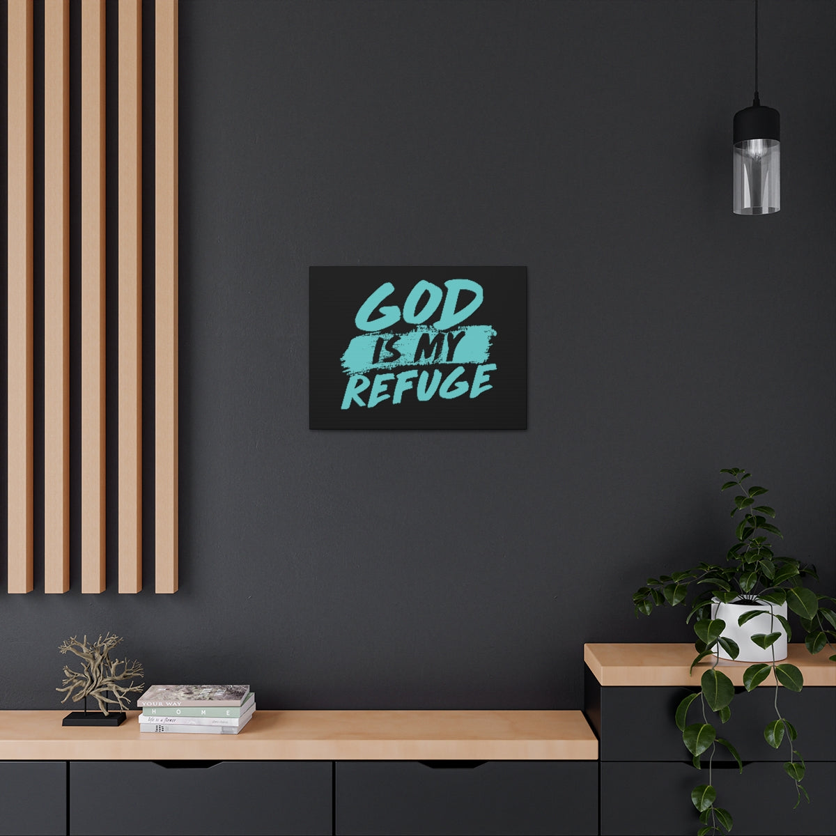 Scripture Walls God Is My Refuge Psalm 46:1 Christian Wall Art Print Ready to Hang Unframed-Express Your Love Gifts