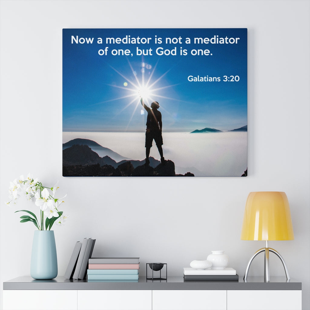 Scripture Walls God is One Galatians 3:20 Bible Verse Canvas Christian Wall Art Ready to Hang Unframed-Express Your Love Gifts