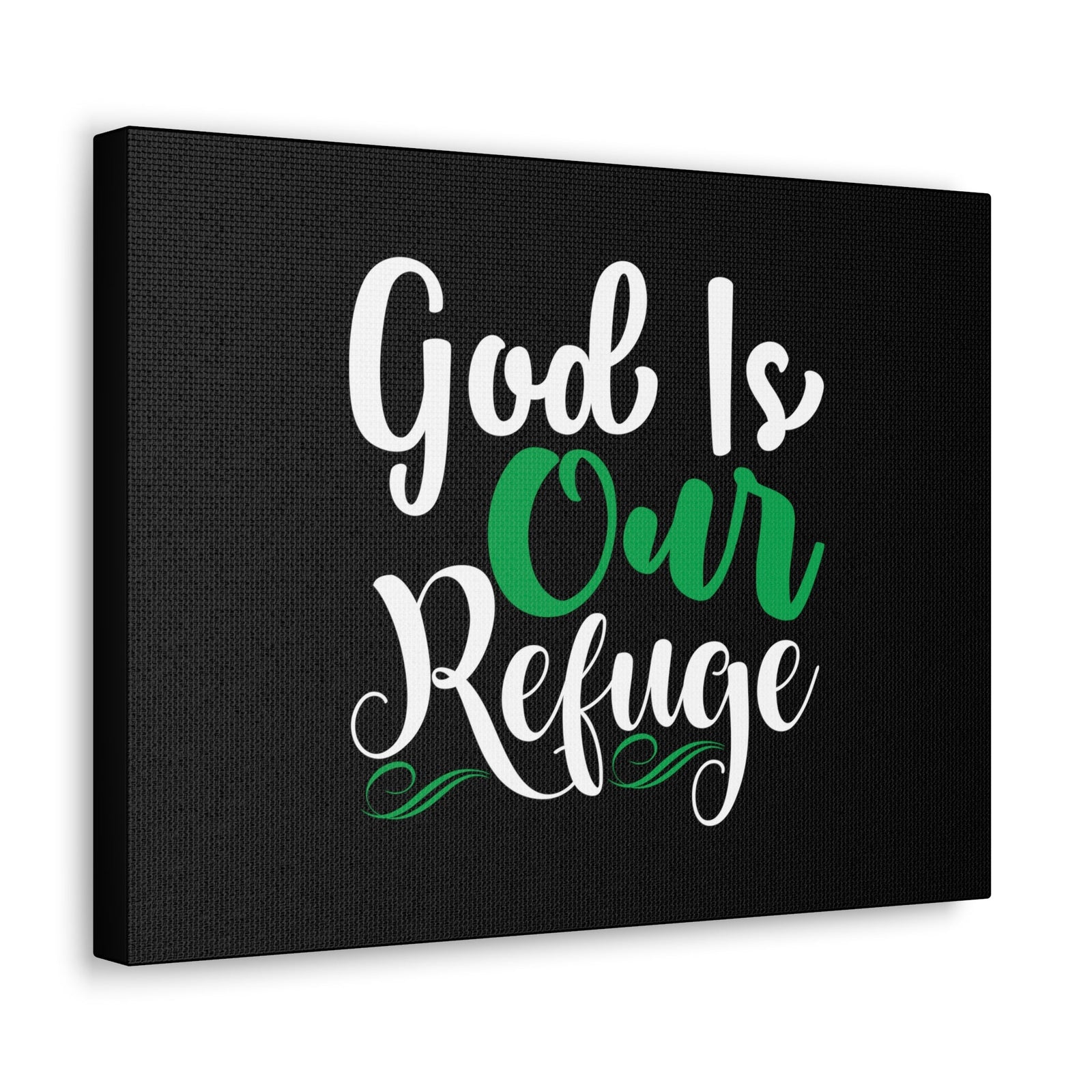 Scripture Walls God Is Our Refuge Psalm 46:1 Green Christian Wall Art Bible Verse Print Ready to Hang Unframed-Express Your Love Gifts