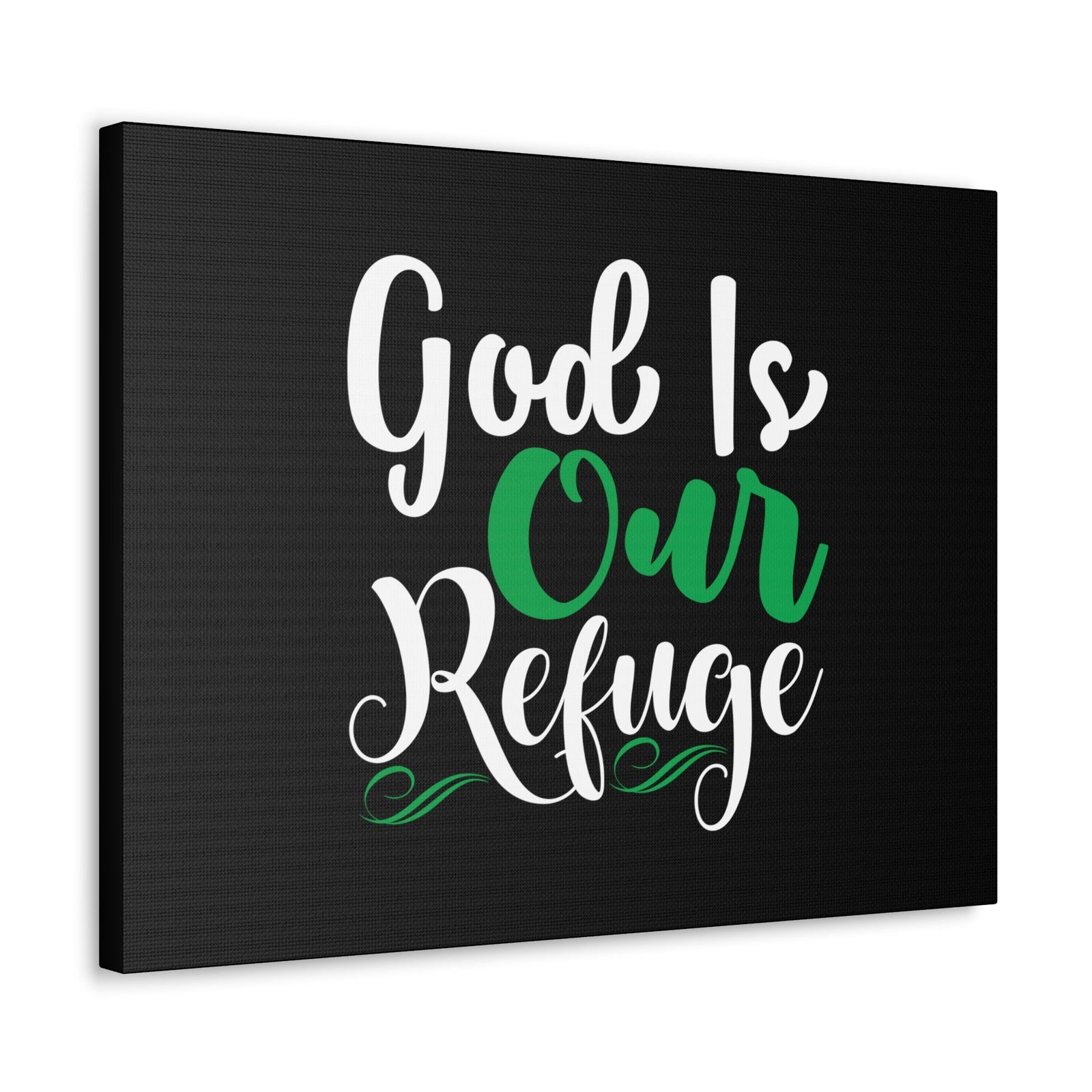 Scripture Walls God Is Our Refuge Psalm 46:1 Green Christian Wall Art Bible Verse Print Ready to Hang Unframed-Express Your Love Gifts